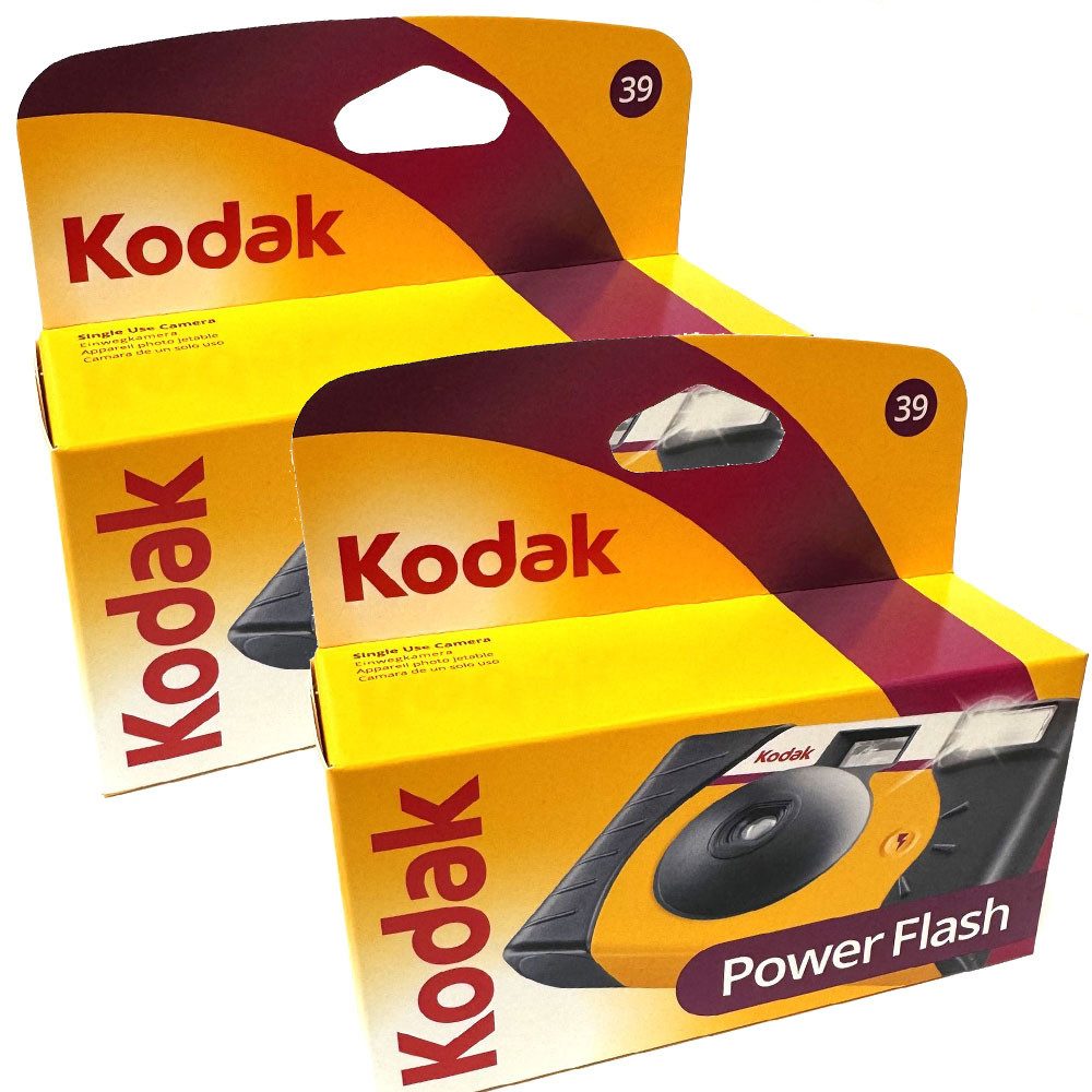 Kodak 2x Kodak Power Flash 27+12 ISO 800 Einwegkamera Einwegkamera
