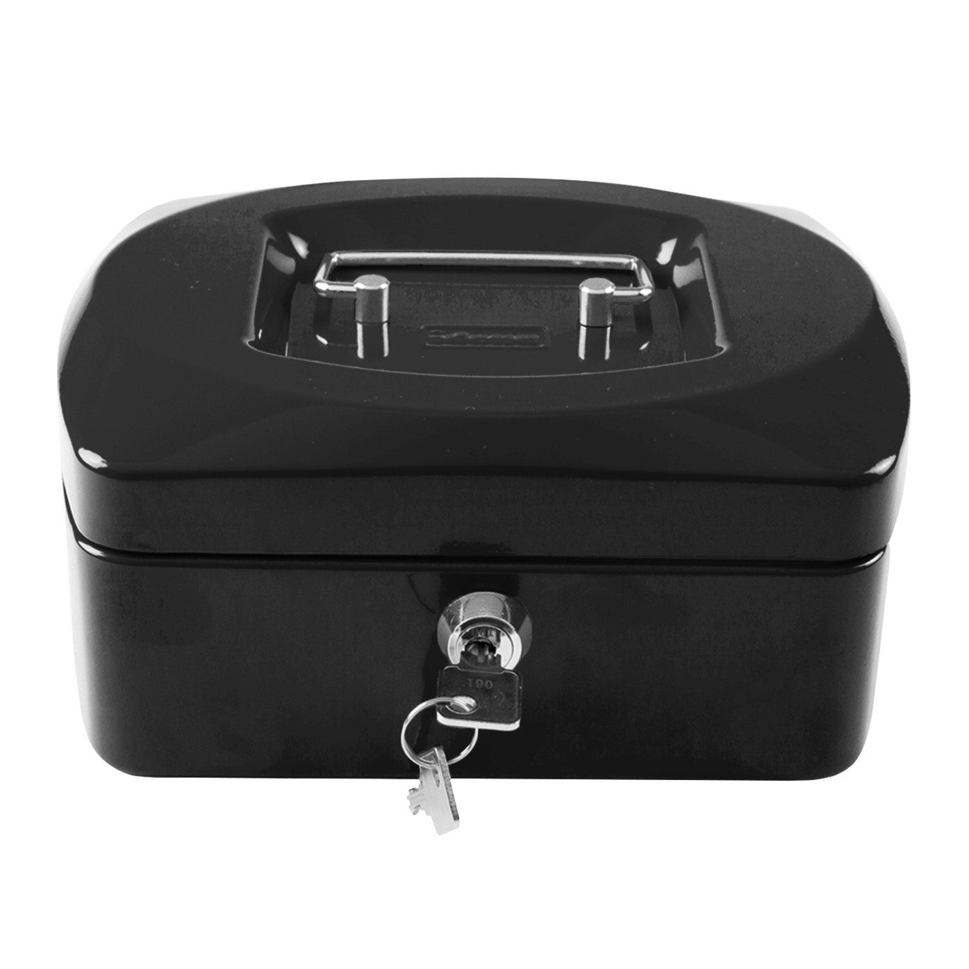 Idena Spardose Idena Geldkassette Größe Mini aus Metall 6 Fächer schwarz 12,5x9,5x6cm