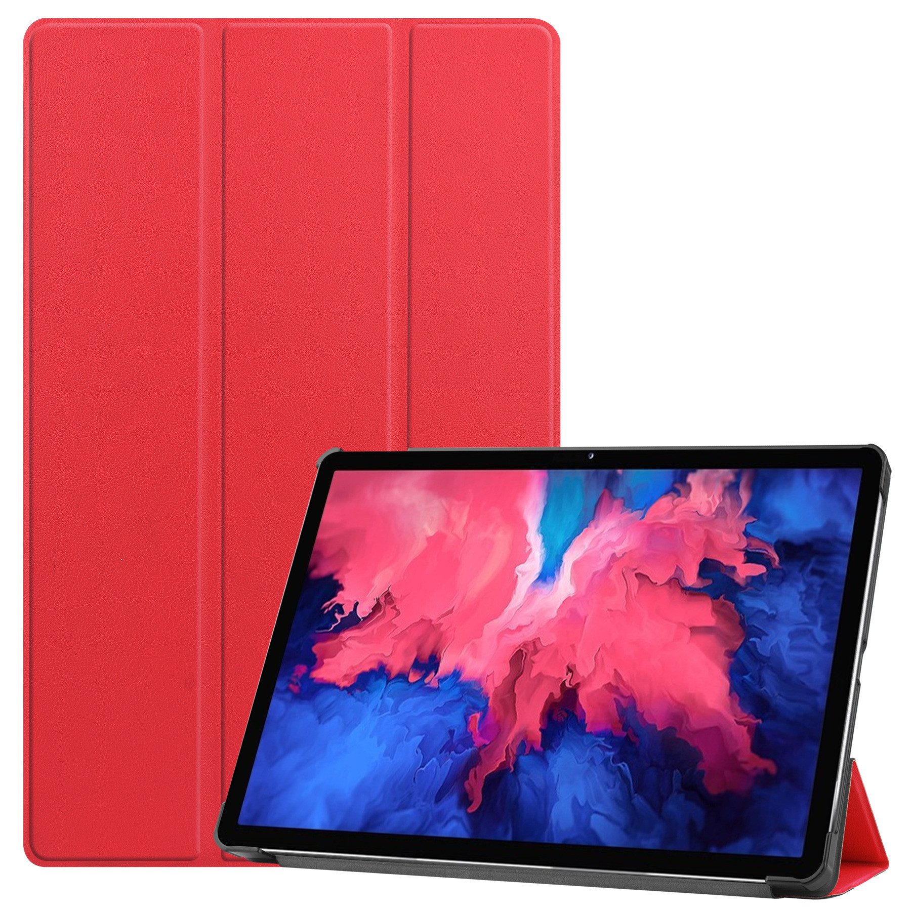 Kevin Frotscher (FroShop) Tablet-Hülle Schutzhülle für Lenovo Tab P11 Pro 11.5 TB-J706F Jahr 2021 1. Generation Wake Up / Sleep Funktion, Smart Cover Etui Tasche Case - Farbe Rot