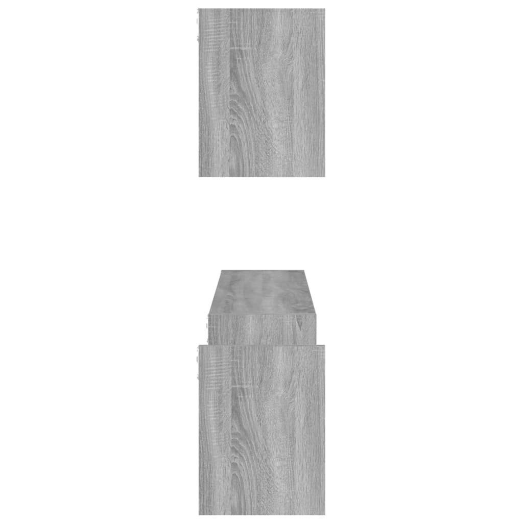 Wandregal Holzwerkstoff Sonoma 100x15x20 cm furnicato 2 Grau Stk. Wandregale