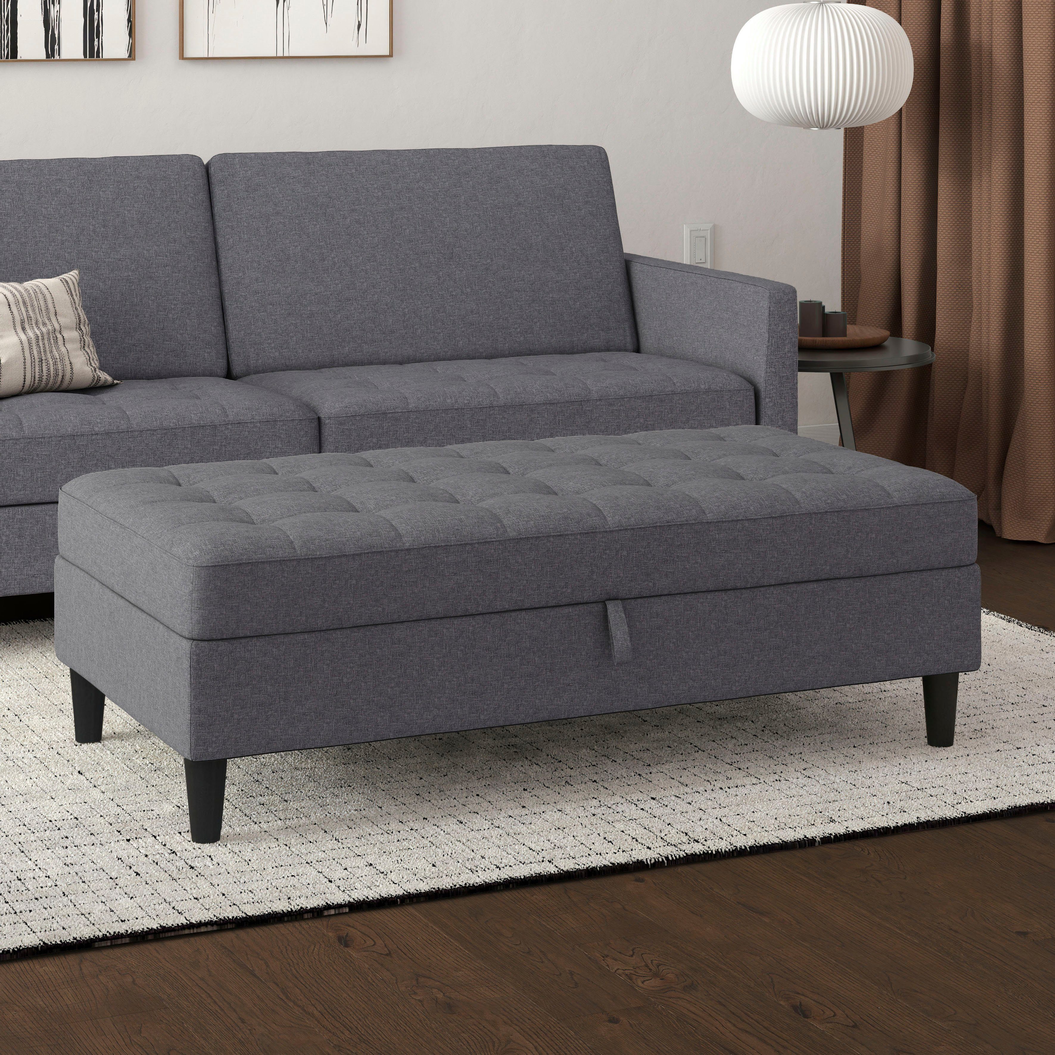 Dorel Home Stauraumhocker Presley, Polsterhocker mit Stauraum, frei im Raum stellbar, Sitzhöhe 43 cm