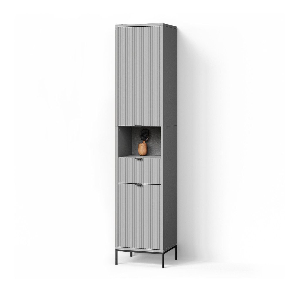 Livinity® Hochschrank ATERNO, Grau/Grau, 40 x günstig online kaufen
