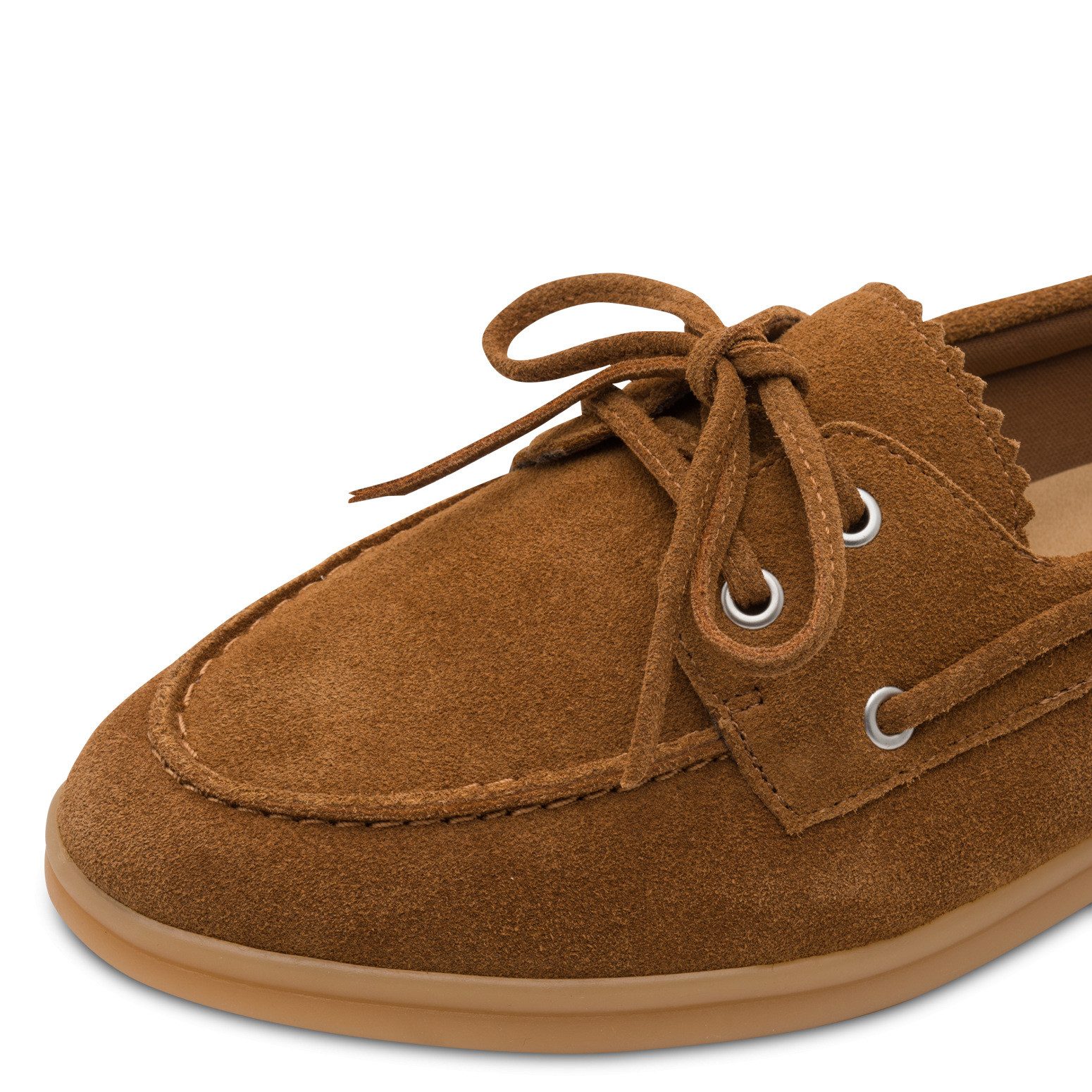 MARCO TOZZI Slipper Halbschuh, Bootsschuh, mit modischen Durchzügen