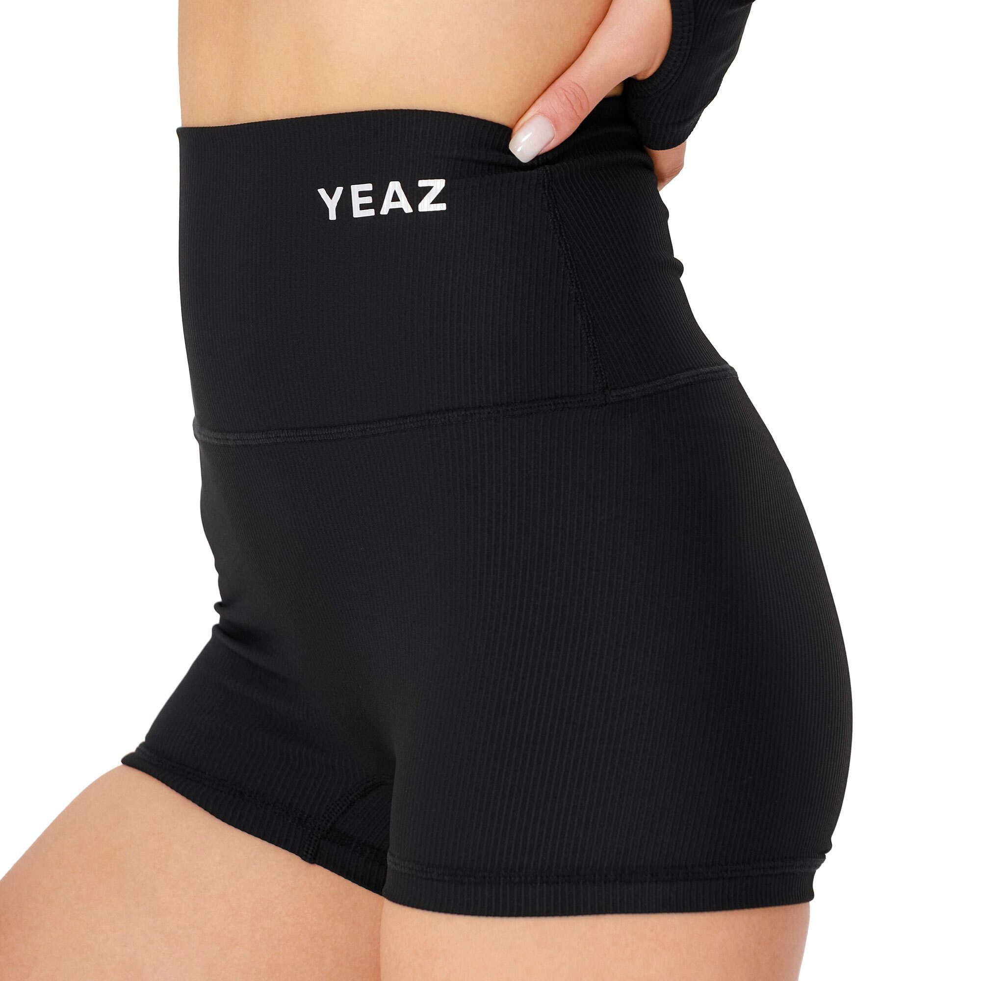 (2-tlg) schwarz CLUB YEAZ Yogashorts shorts LEVEL