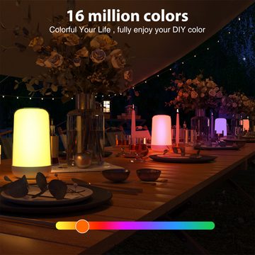 BlingBin LED Nachttischlampe Bluetooth-Nachttischlampe,Musikleuchten,DIY-Farbkombinationen, APP Steuerung, RGB, Einstellbare Zeitschaltuhr und Farbszenarien, DIY-Funktion