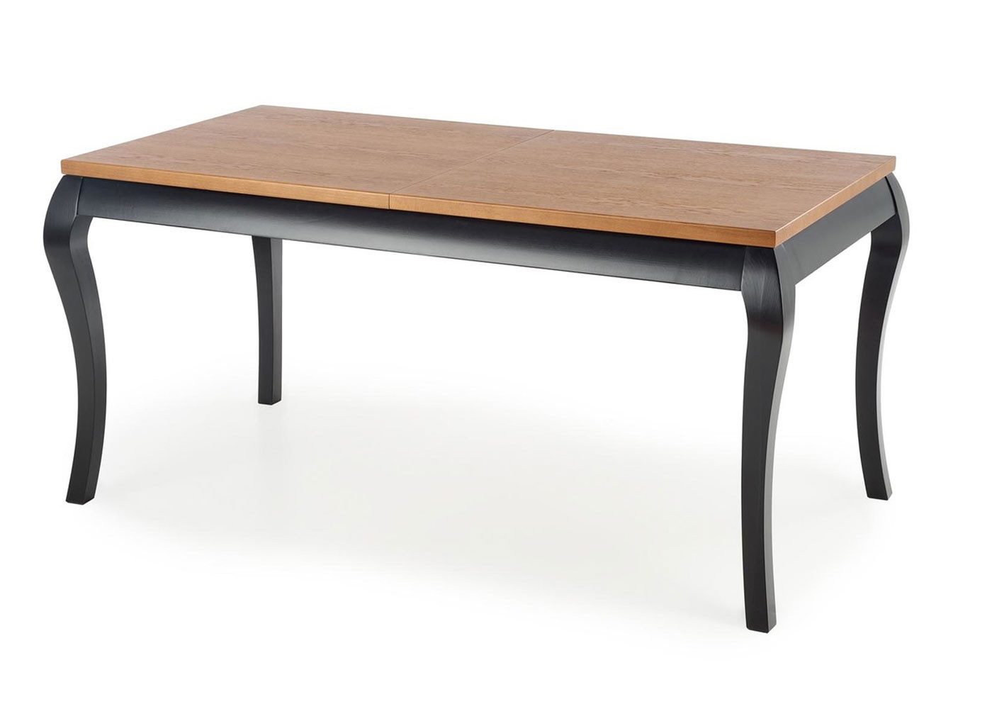 Feldmann-Wohnen Esstisch Windsor (ausziehbare Tischplatte bis 240cm, 1-St., klassische Optik, mit Eichen-Naturfurnier, Tischbeine aus Massivholz), 160-240x90x76cm Eiche dunkel ausziehbar
