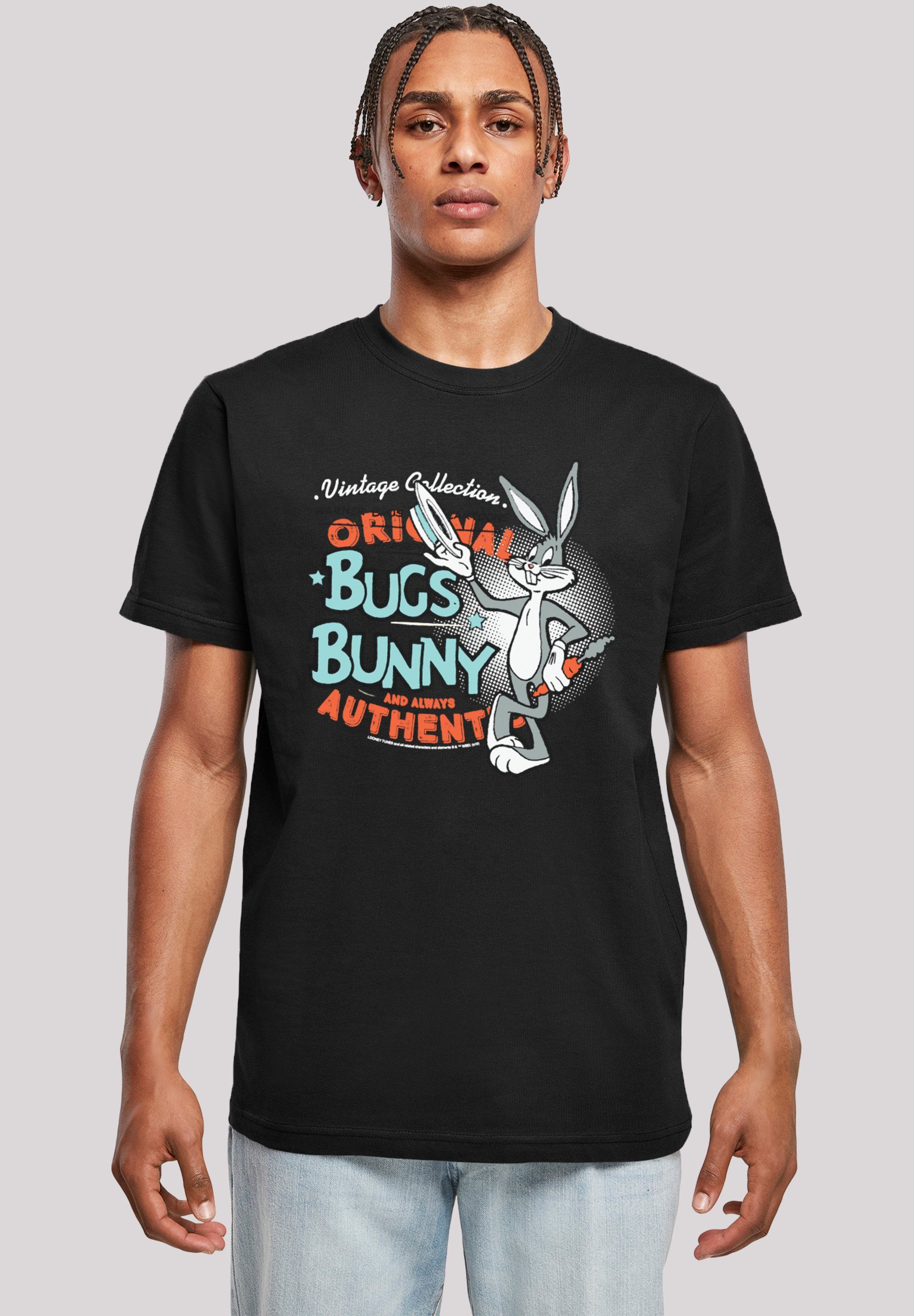 T-Shirt Bunny Herren,Premium Bugs Merch,Regular-Fit,Basic,Bedruckt F4NT4STIC Tunes Vintage Looney