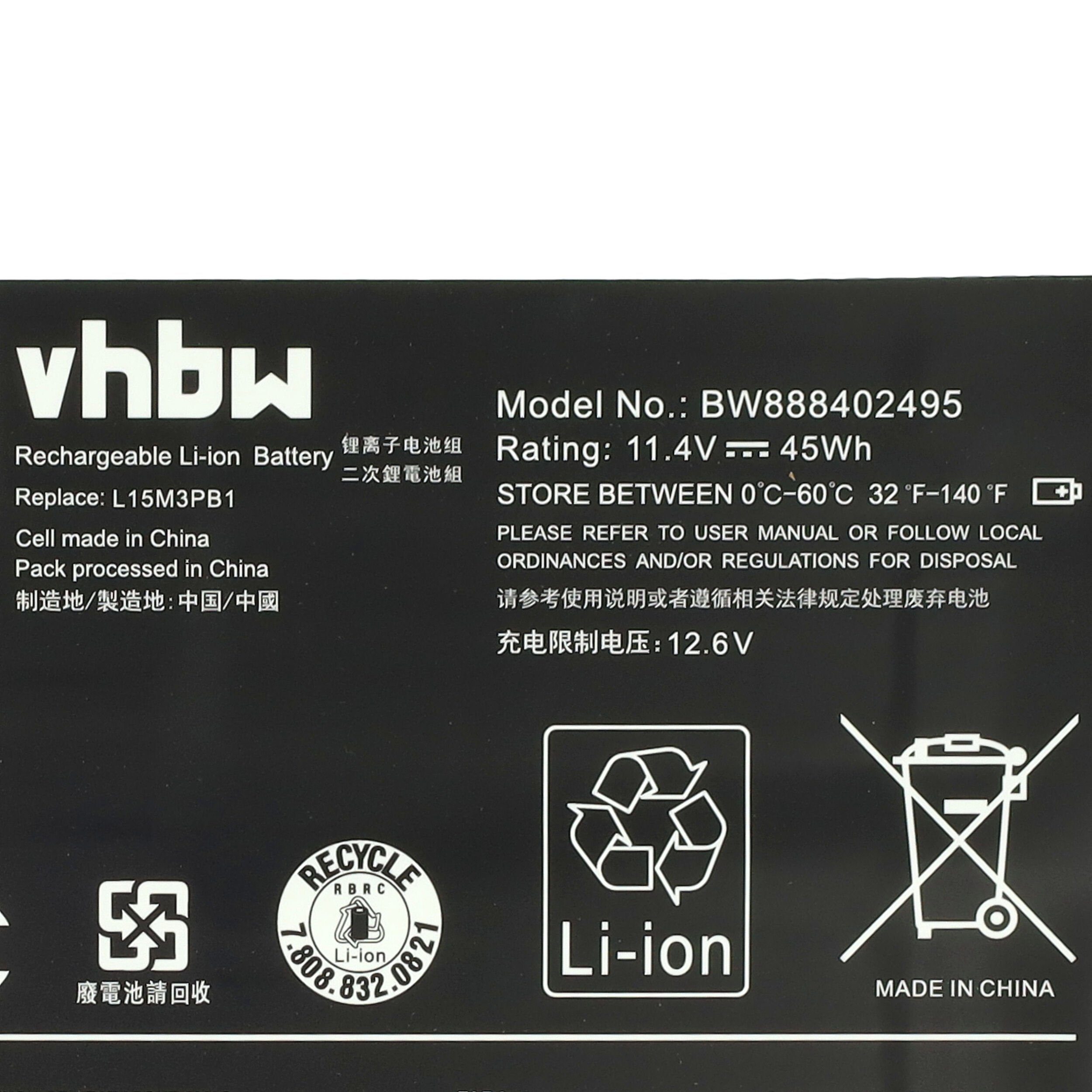 vhbw passend für 3900 520-14IKB-80X8006KSP, mAh Laptop-Akku 520-14IKB, Yoga Lenovo