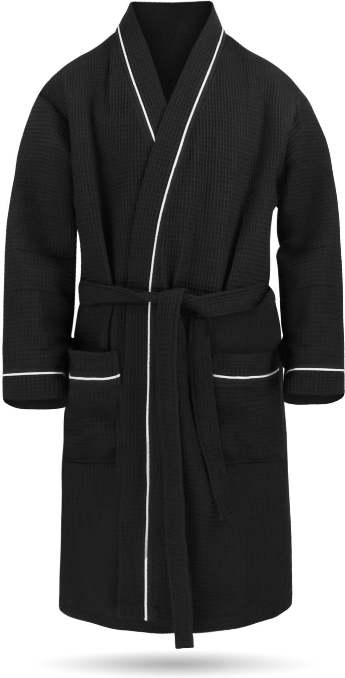 normani Herrenbademantel Herren Morgenmantel mit Waffel-Piqué Bali, 110, Ba günstig online kaufen