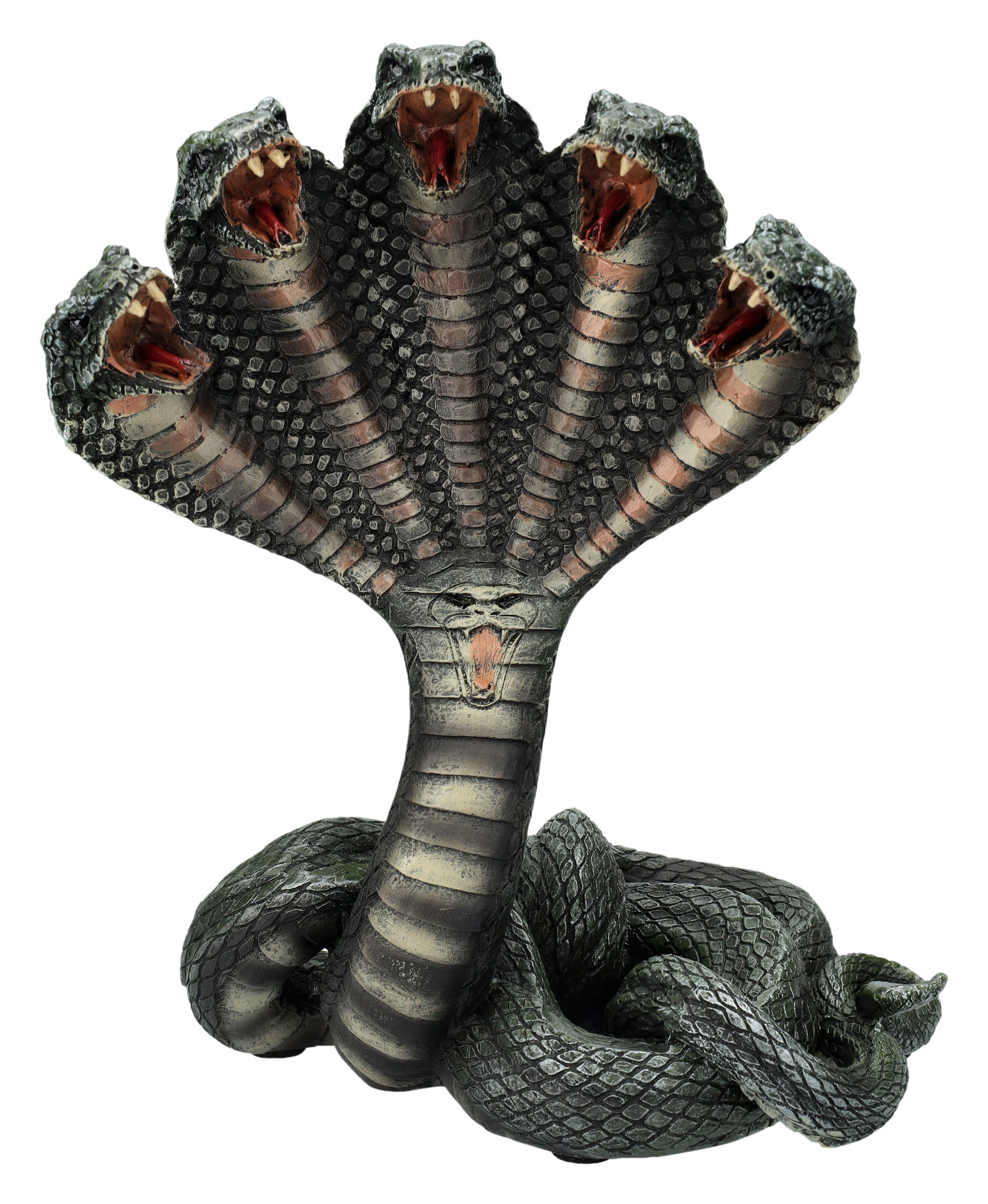 Figuren Shop GmbH Fantasy-Figur Sheshnag Figur - Shesha Naga Fünfköpfige Schlange - Fantasy Dekofigur