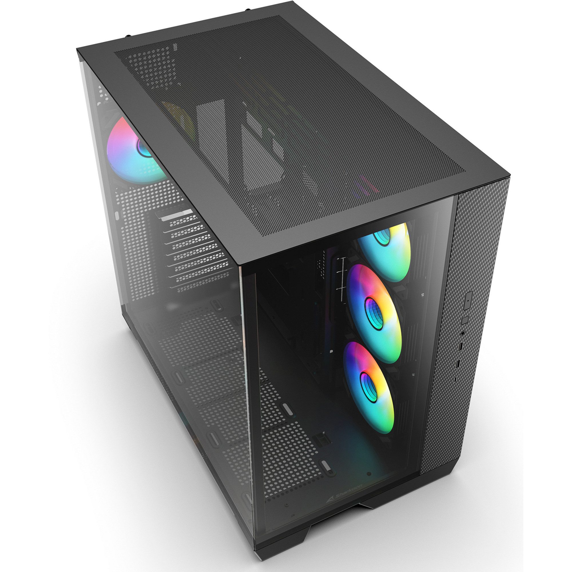 Sharkoon PC-Gehäuse Sharkoon Steel Shark, Tower-Gehäuse, (Tempered