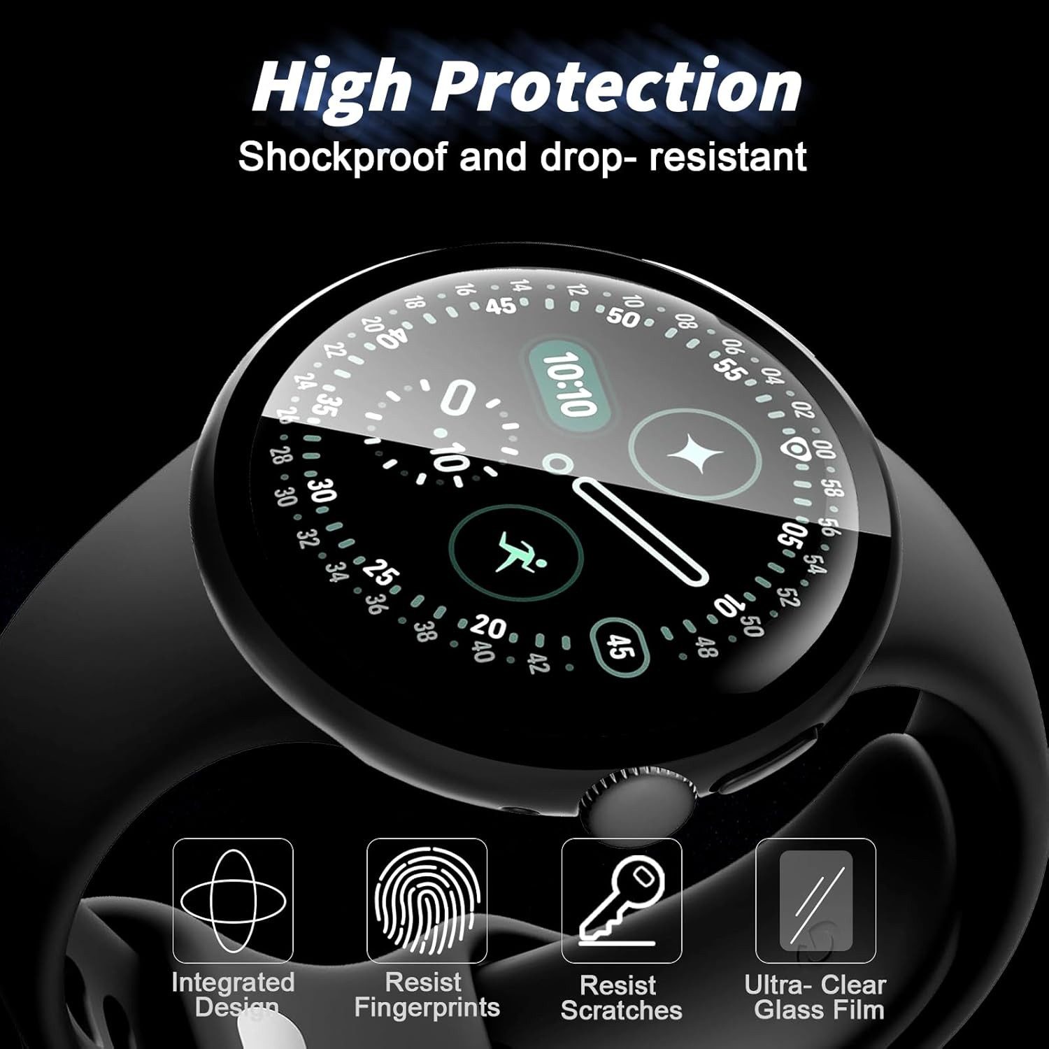 MSM Smartwatch-Hülle Hülle für Google Pixel Watch 4 45mm / 41mm Panzerfolie Schutzglas Case – Bild 4 von 5