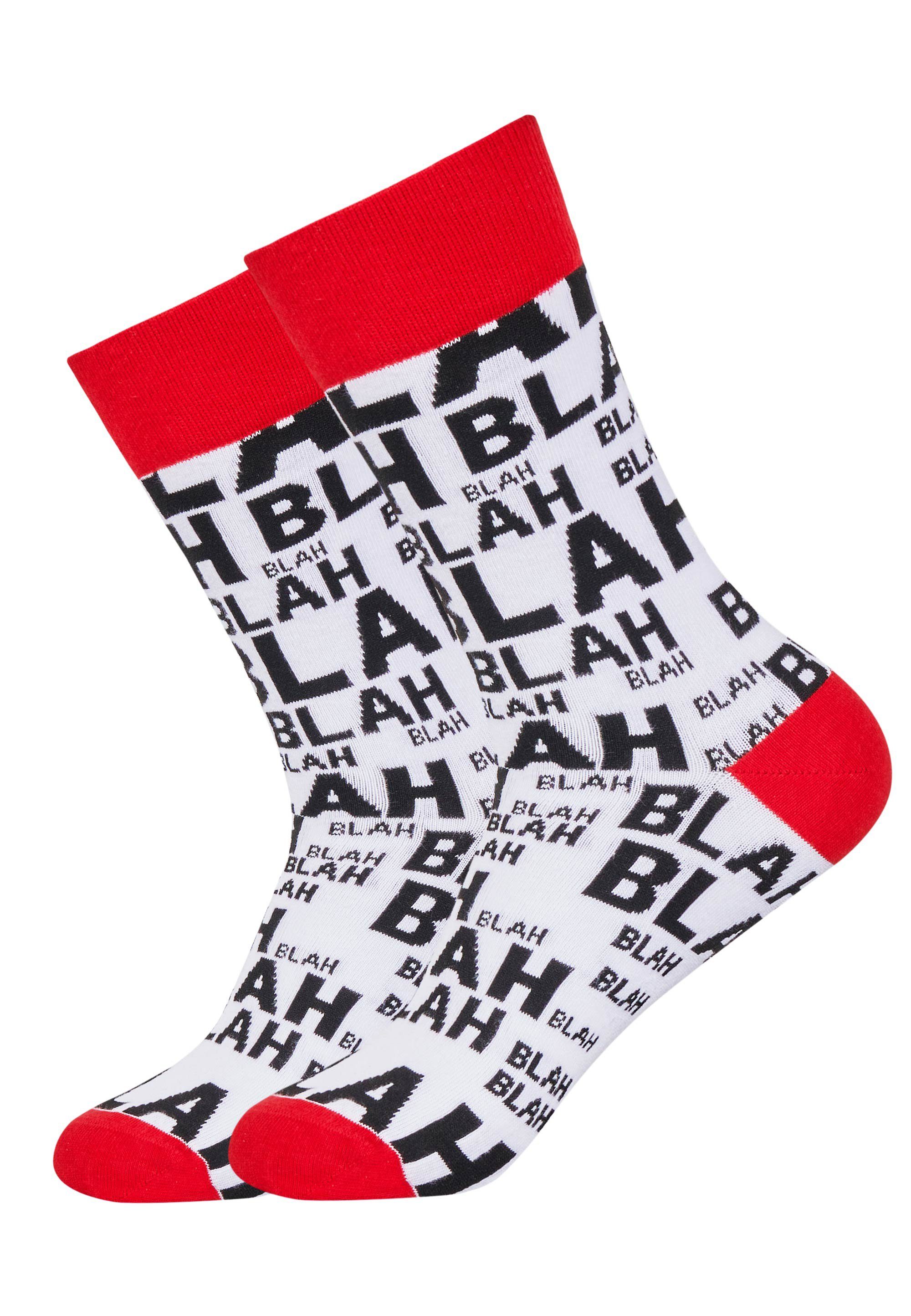 dunkelgrau, schwarz Mxthersocker (3-Paar) BLAH-BLAH UNHINGED Socken - Schriftzug trendigem mit