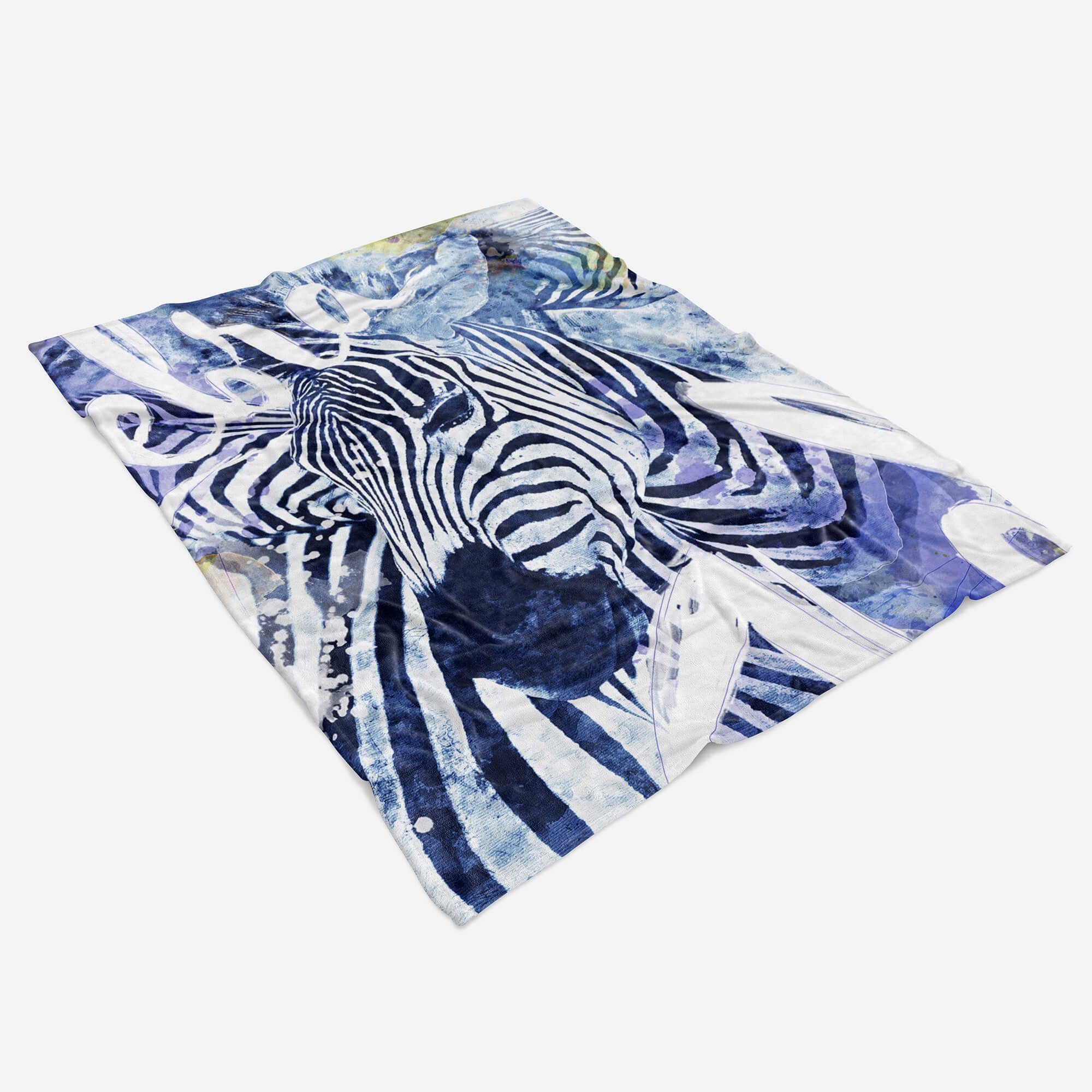 Zebra Serie Handtuch Strandhandtuch Motiv, (1-St), Art Baumwolle-Polyester-Mix Handtuch SplashArt Kunstvoll Handtücher Tier Saunatuch Sinus Kuscheldecke