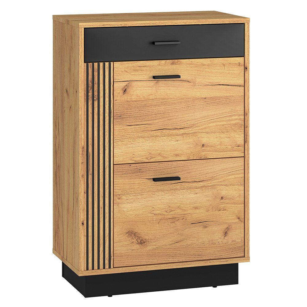 Lomadox Schuhschrank VINICA-131 Gold Craft Eiche günstig online kaufen