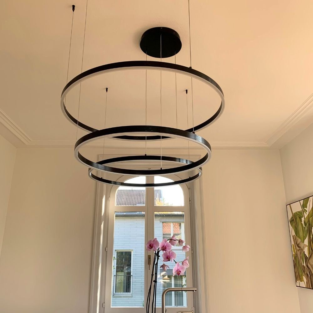 s.luce Pendelleuchte LED Hängeleuchte Ring mit Direkter Abstrahlung Gold, Warmweiß