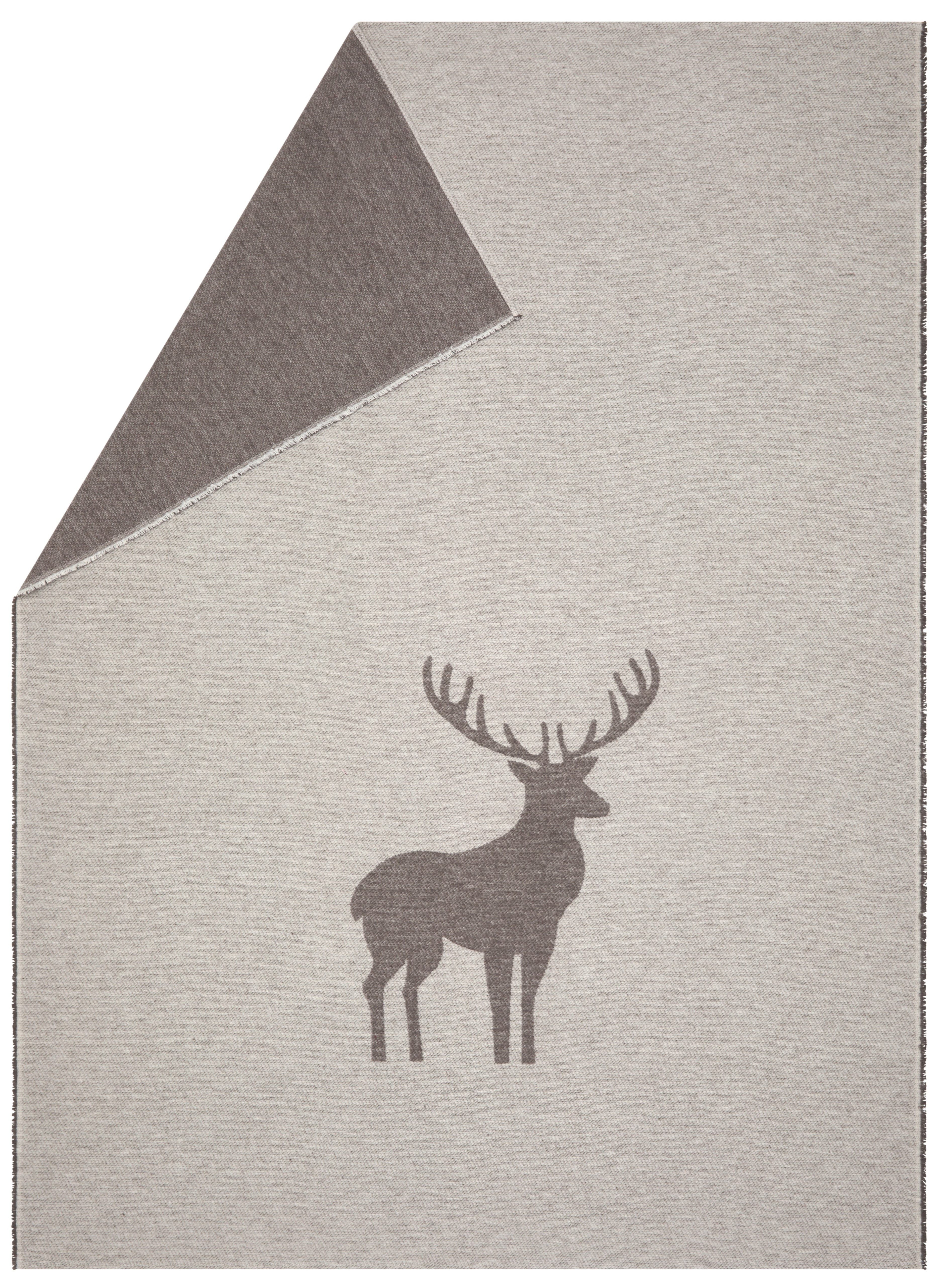 Wohndecke Luca 'Hirsch Struktur' 140 x günstig online kaufen