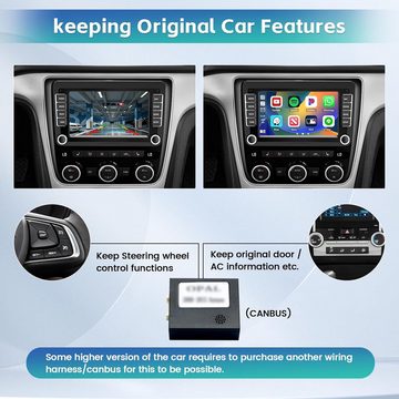 Hikity 2Din 7 Zoll Touch Display für VW Golf Polo Skoda Passat mit GPS Autoradio (Kabelloses CarPlay & Android Auto, Mit Rückfahrkamera)