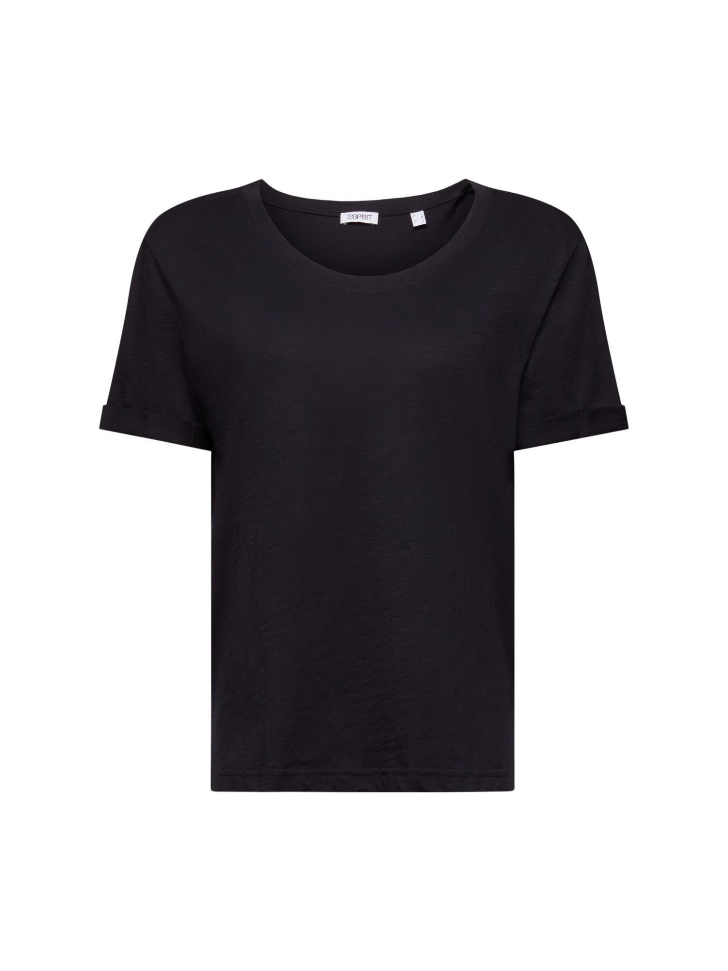 Esprit T-Shirt Slub-T-Shirt mit U-Ausschnitt (1-tlg)