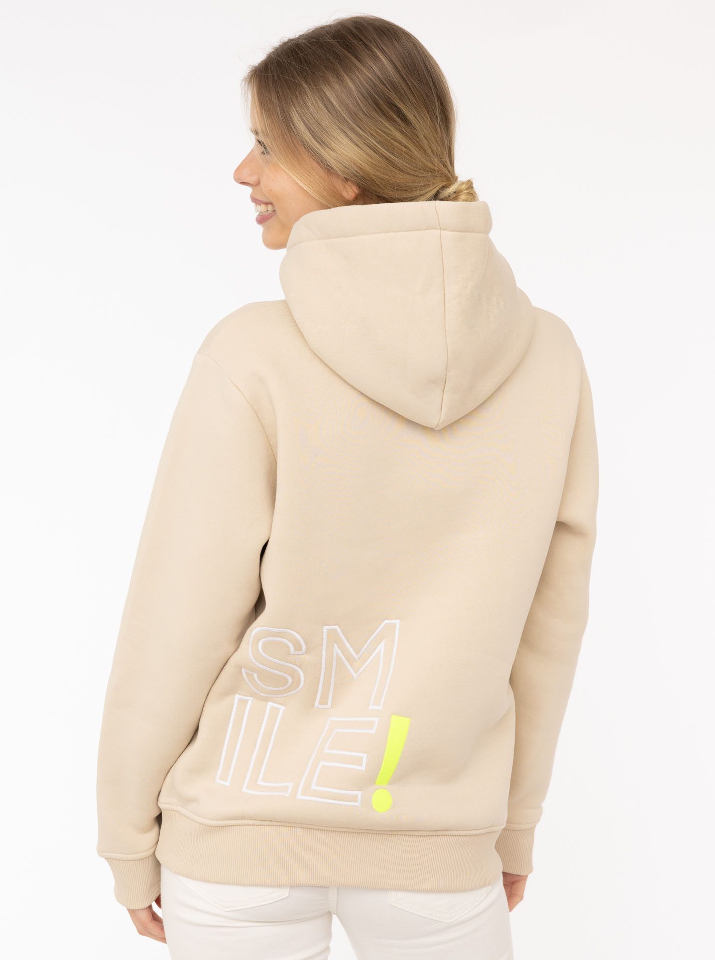 Zwillingsherz Hoodie "Alissa 2.0" mit SMILE Stickerei vorne und hinten günstig online kaufen