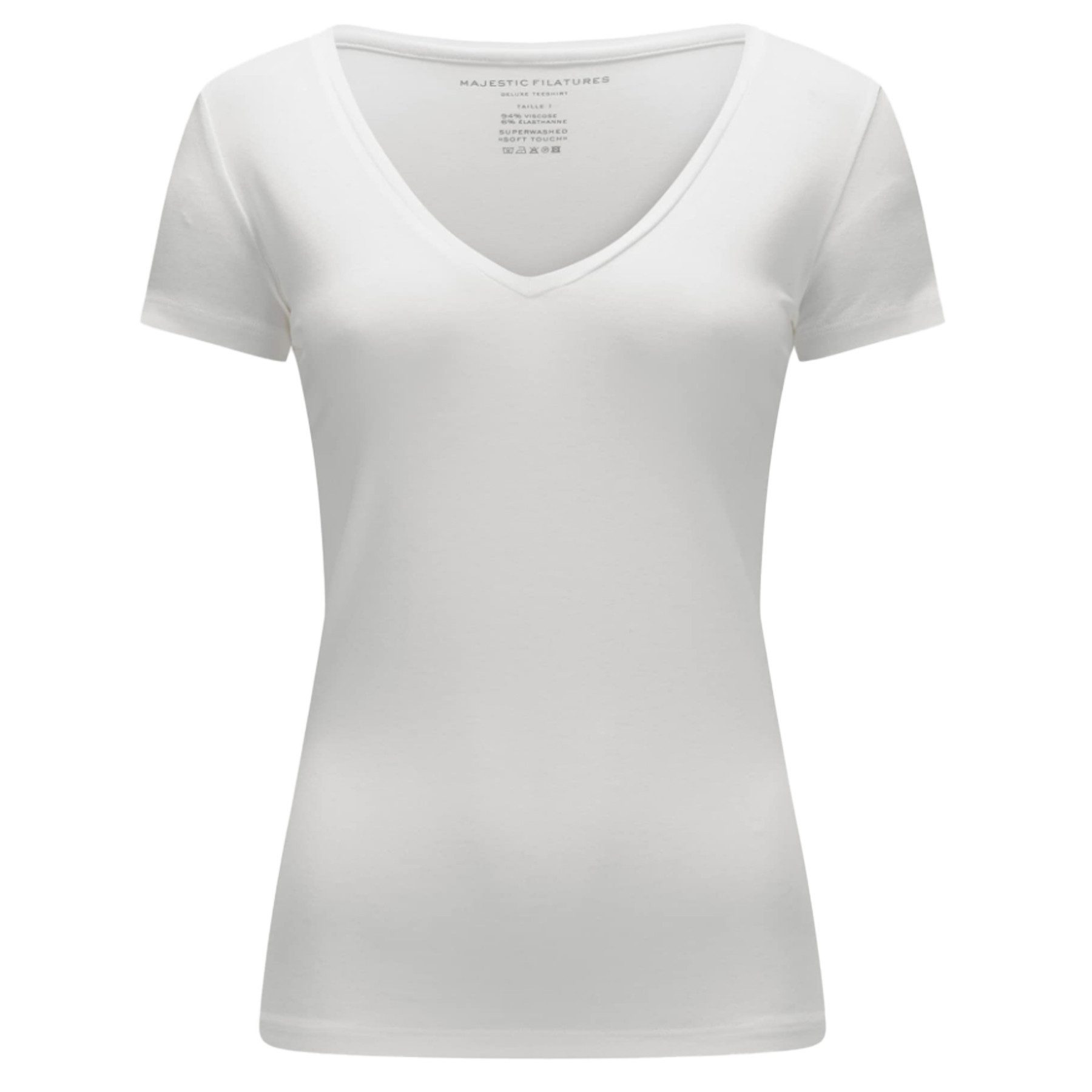 MAJESTIC FILATURES T-Shirt MAJESTIC FILATURES T-Shirt aus Viskose - Blanc