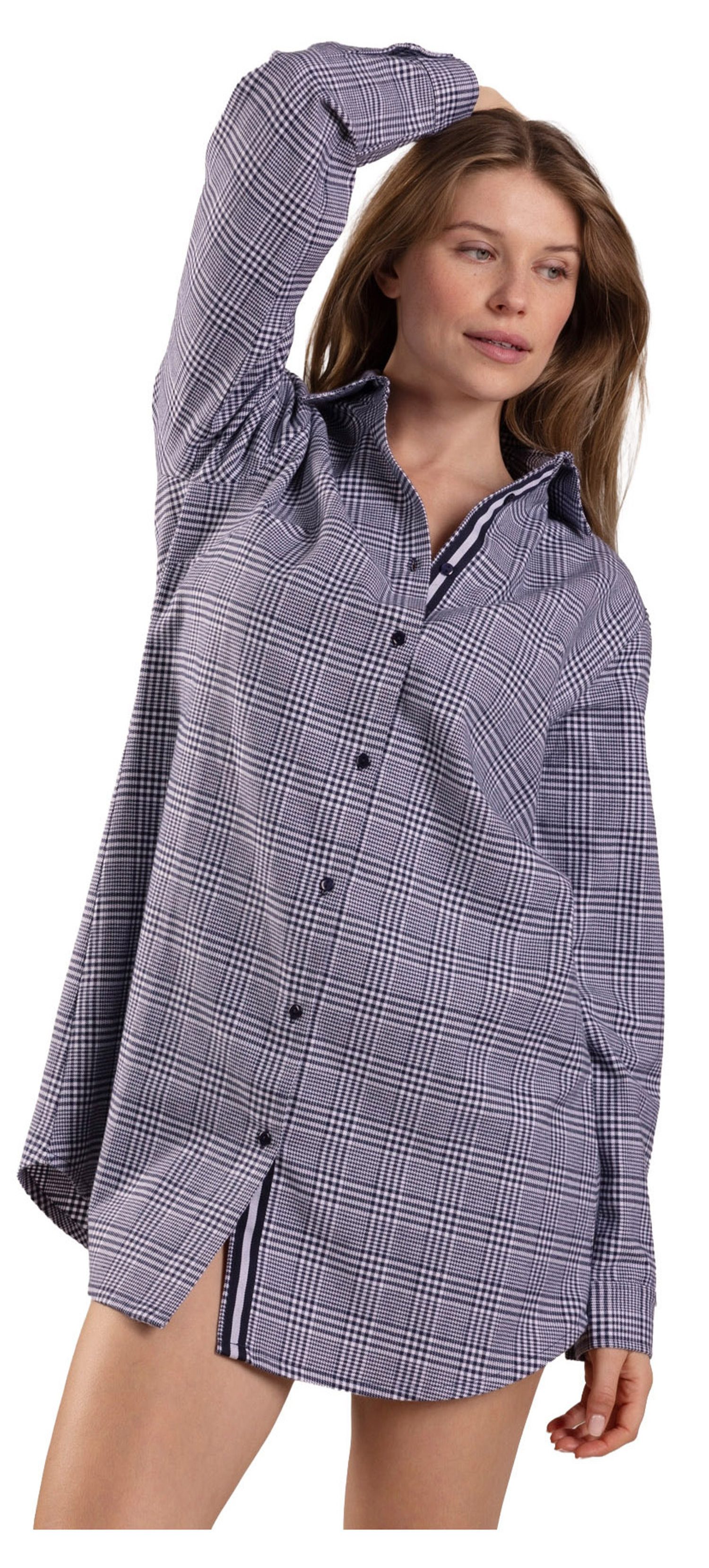 Nina Von C. Nachthemd Damen Schlafshirt geknöpft (1-tlg) Baumwolle