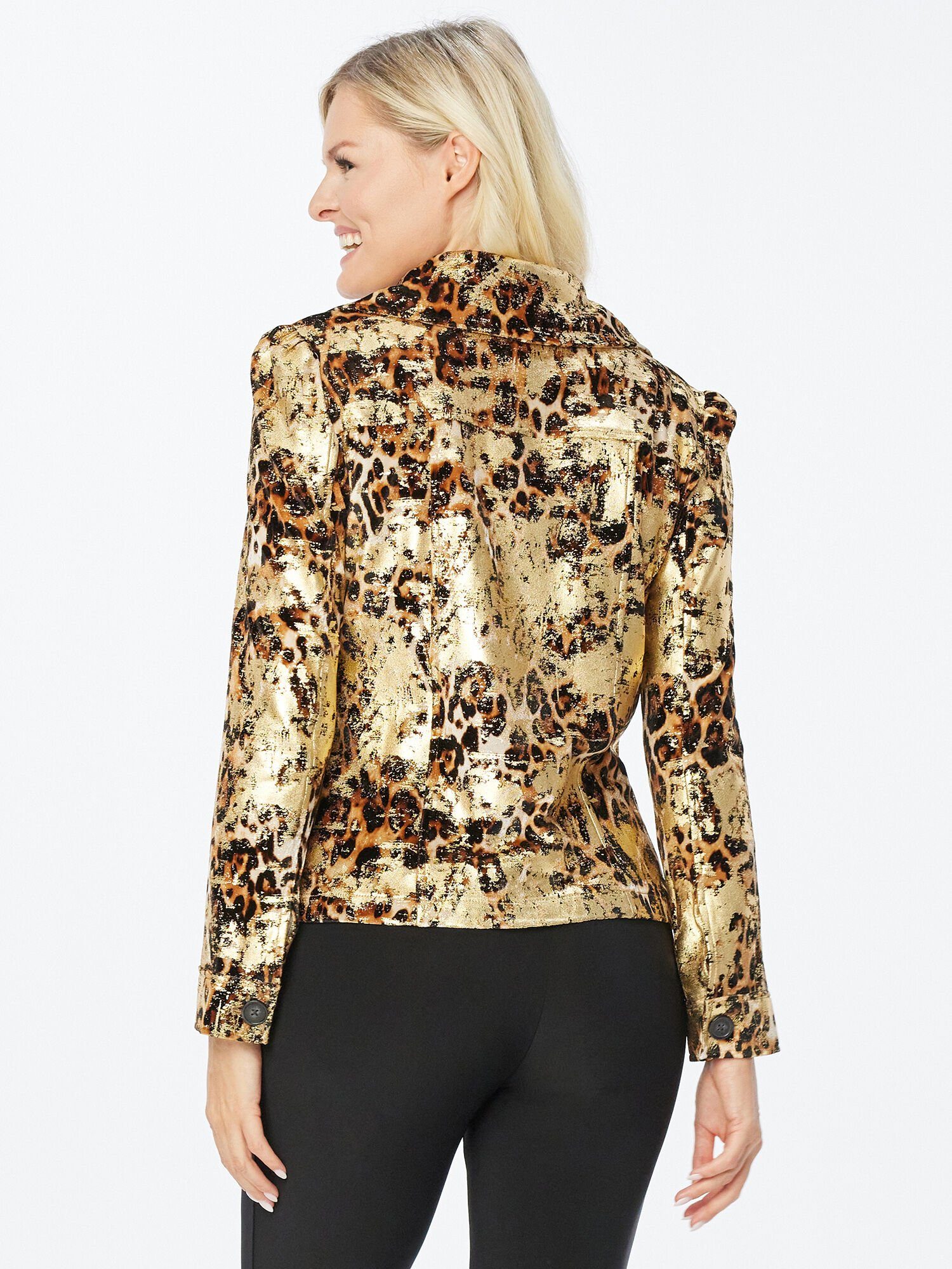 Sarah Kern Hemdjacke mit Leo-Muster günstig online kaufen