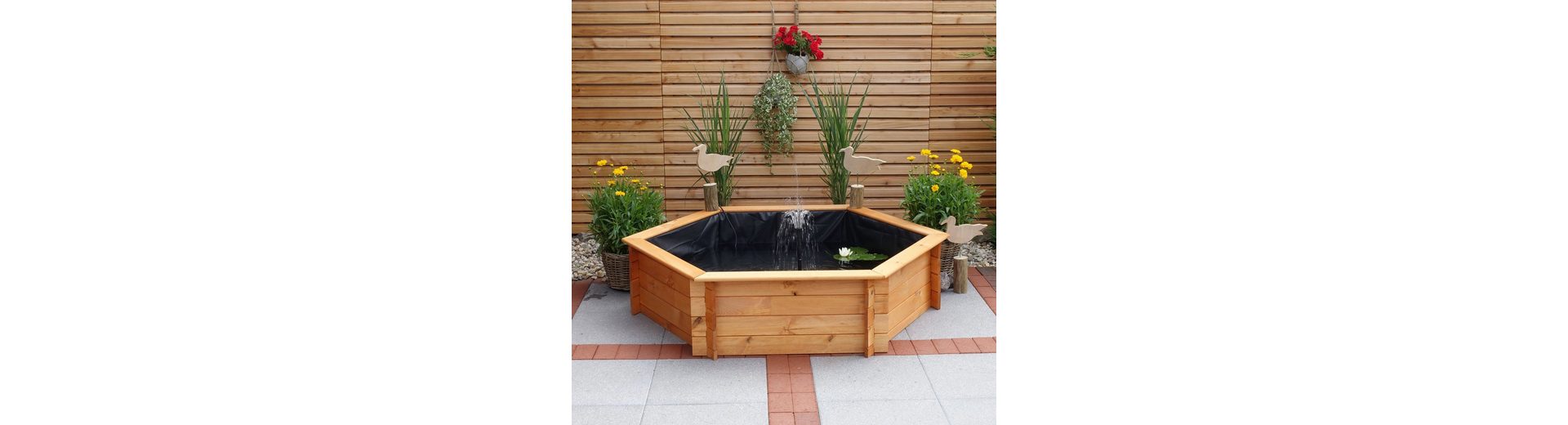 promadino Hochteich, BxTxH 145x128x41 cm, 430 l, (Set), inkl