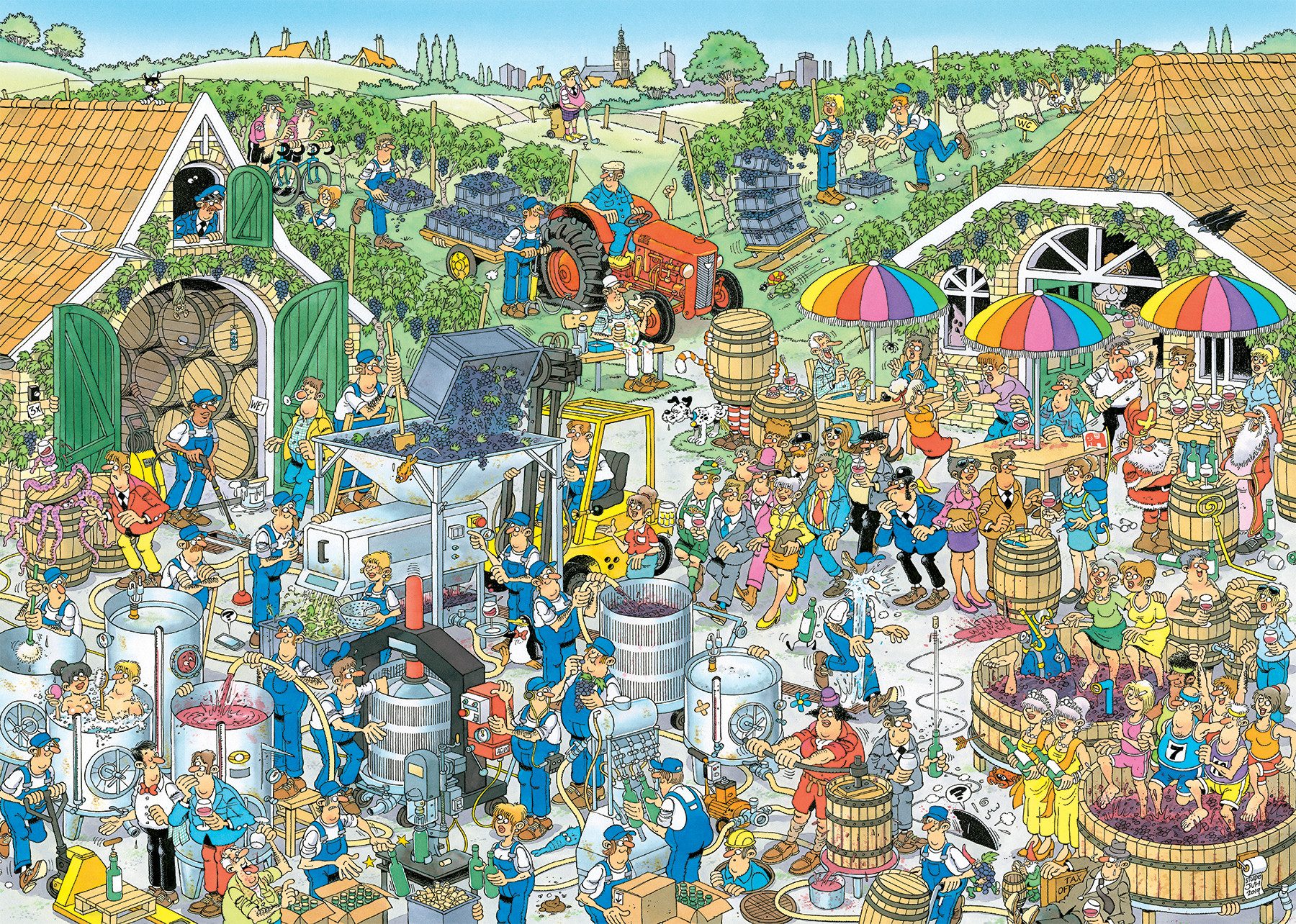 Jan van Haasteren Puzzle Jan van Haasteren, Auf dem Weingut, 1000 Teile Puzzle, 1000 Puzzleteile
