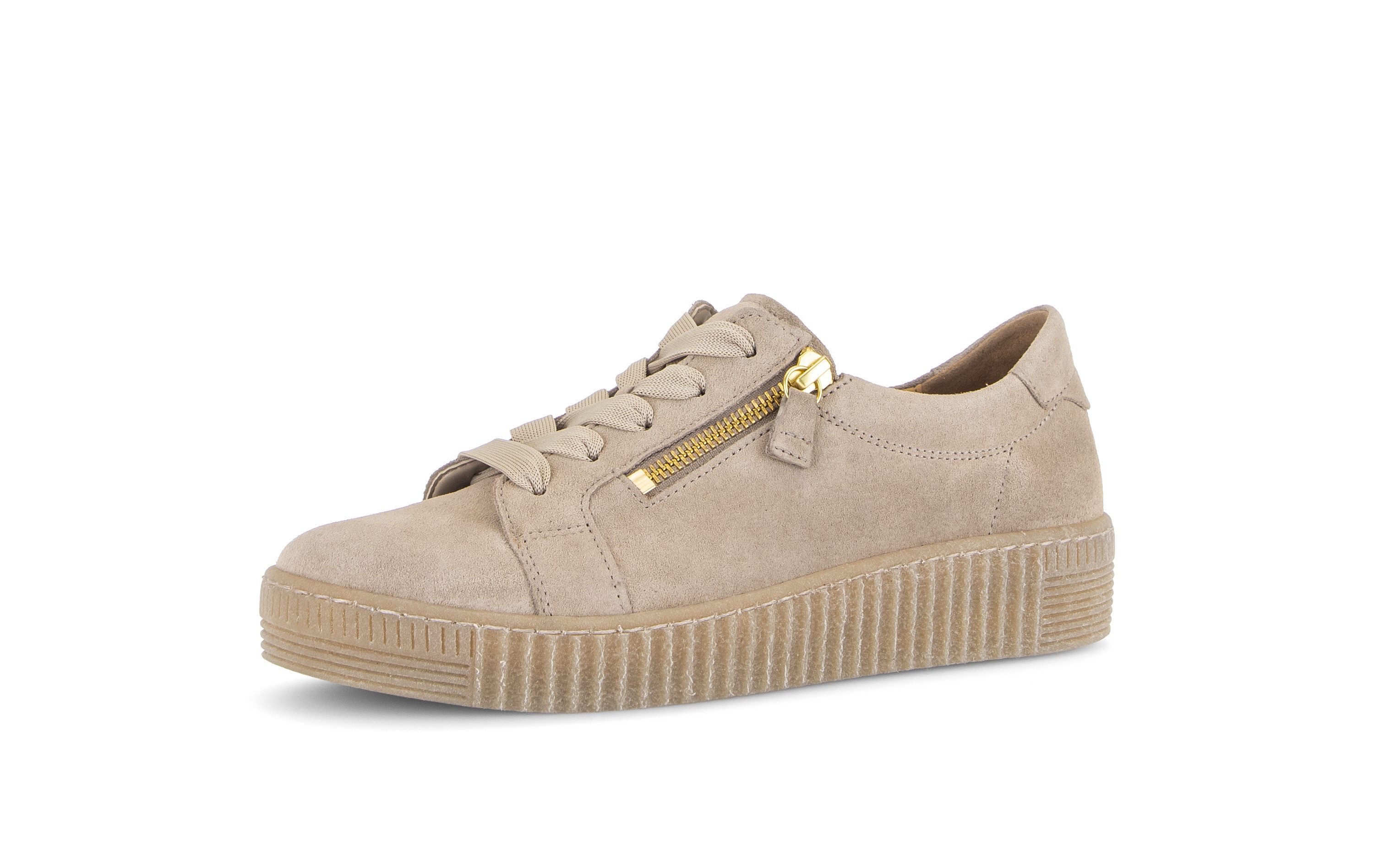 Gabor Plateausneaker Freizeitschuh, Halbschuh, Schnürschuh mit dezentem Fresenbesatz