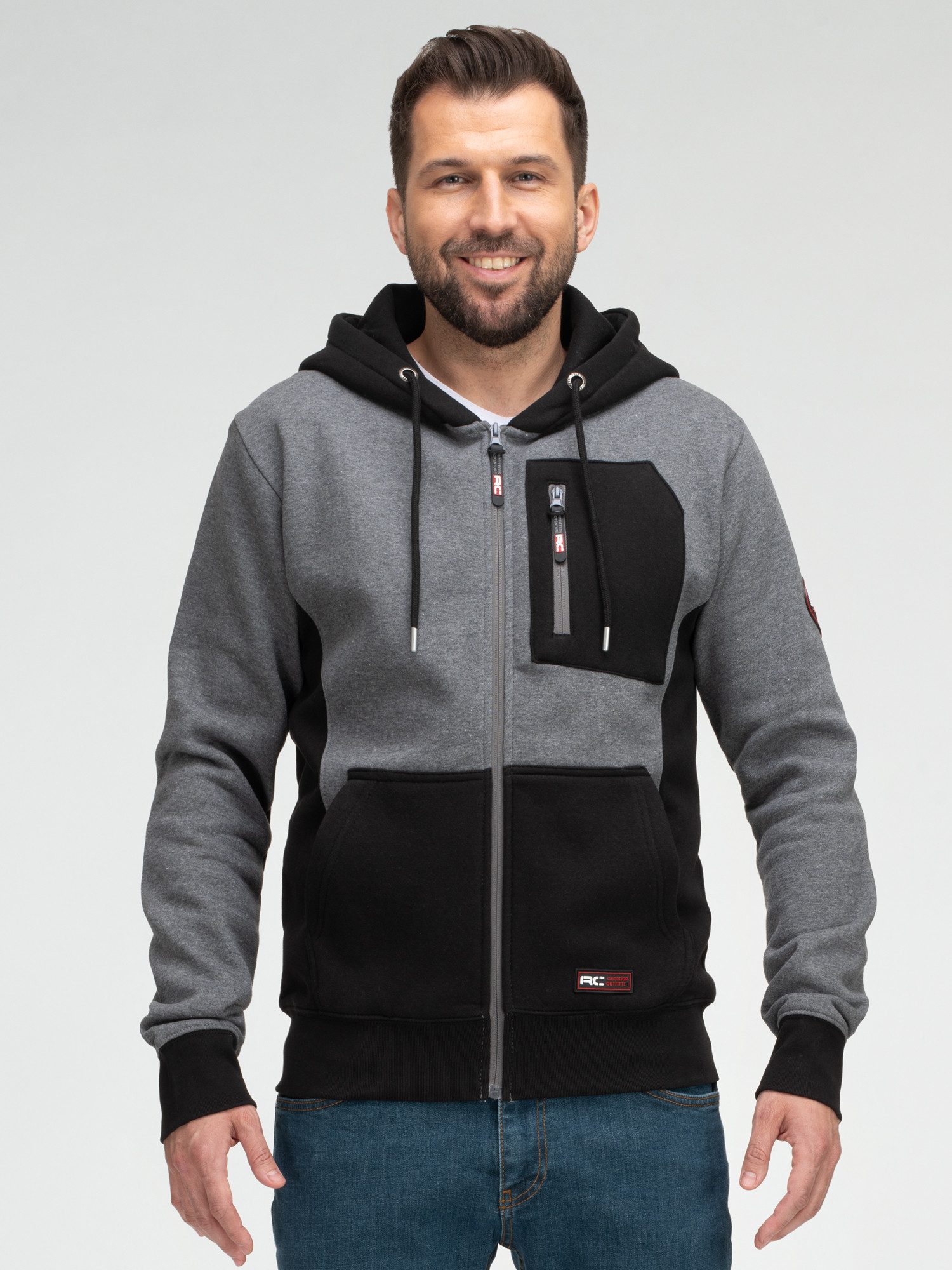 Rock Creek Kapuzenpullover Herren Hoodie Sweatjacke mit Kapuze H-411 Stehkragen – Bild 4 von 5