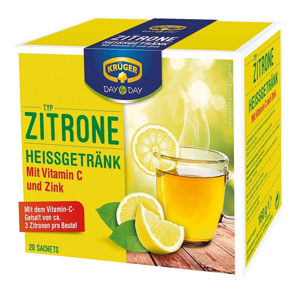 Krüger Cappuccino Tee Heiße Zitrone, Instantpulver, 20 Sachets