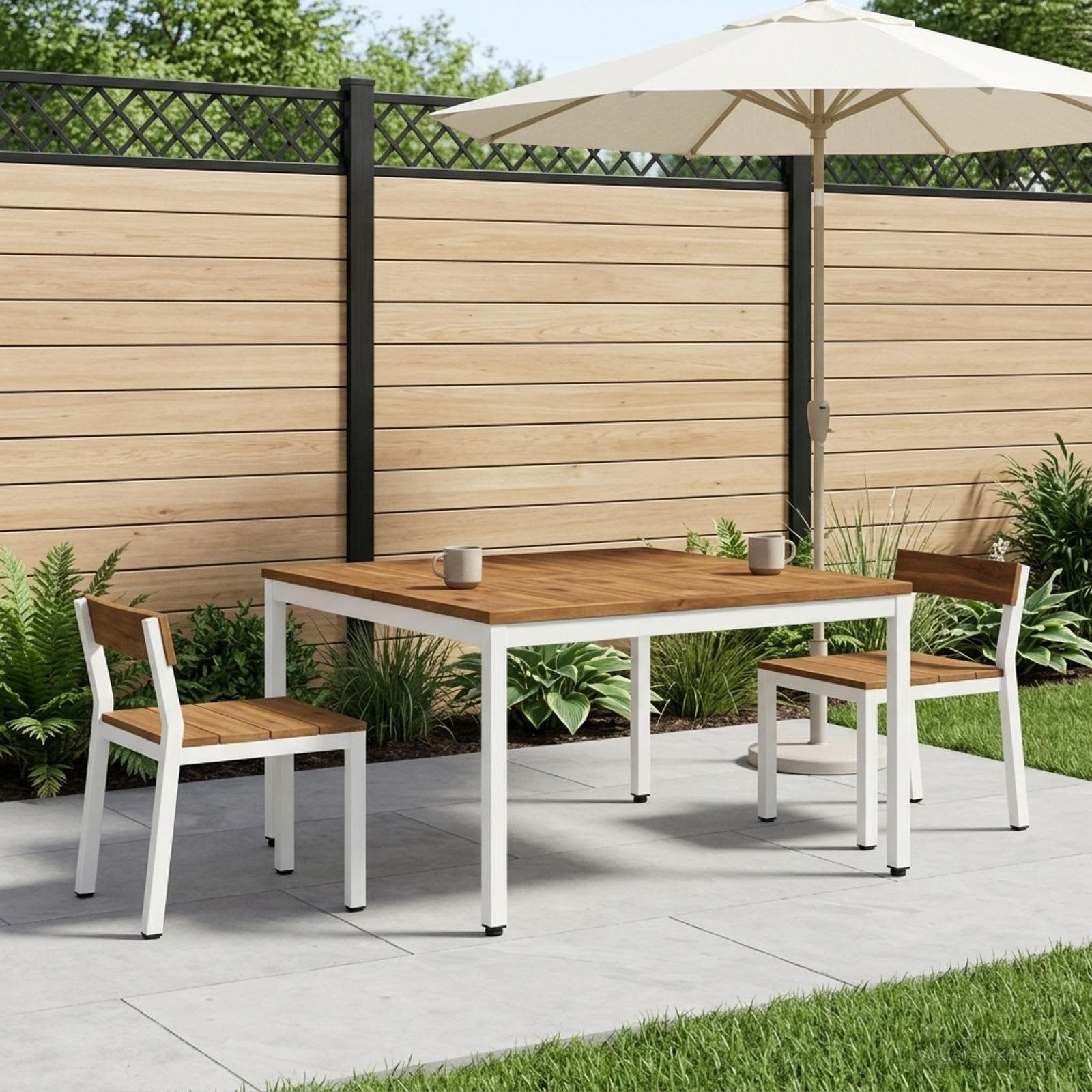 vidaXL Couchtisch Couchtisch Natürlich und Weiß 100 x 100,5 x 45 cm (1-St)