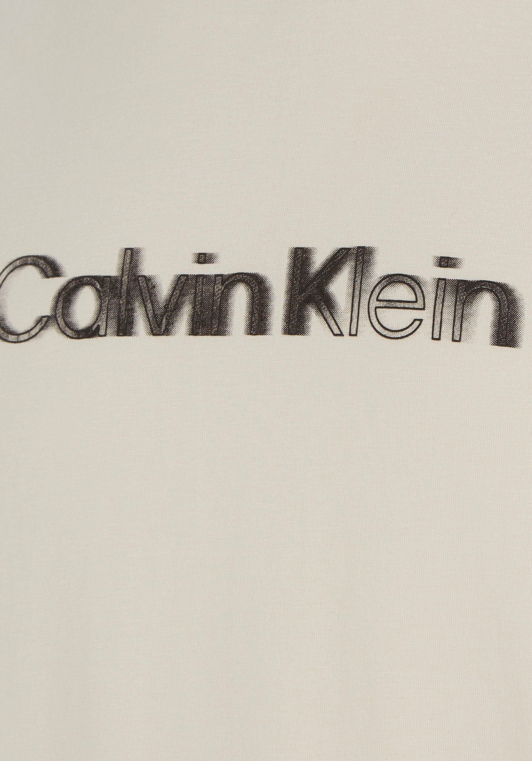 auf Calvin Calvin Logo Klein Brust beige mit Kurzarmshirt Klein der