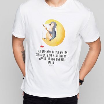 Mr. & Mrs. Panda T-Shirt Pinguin Mond - Weiß - Geschenk, Gästezimmer, Nachtruhe, Schlafzimmer, (1-tlg)