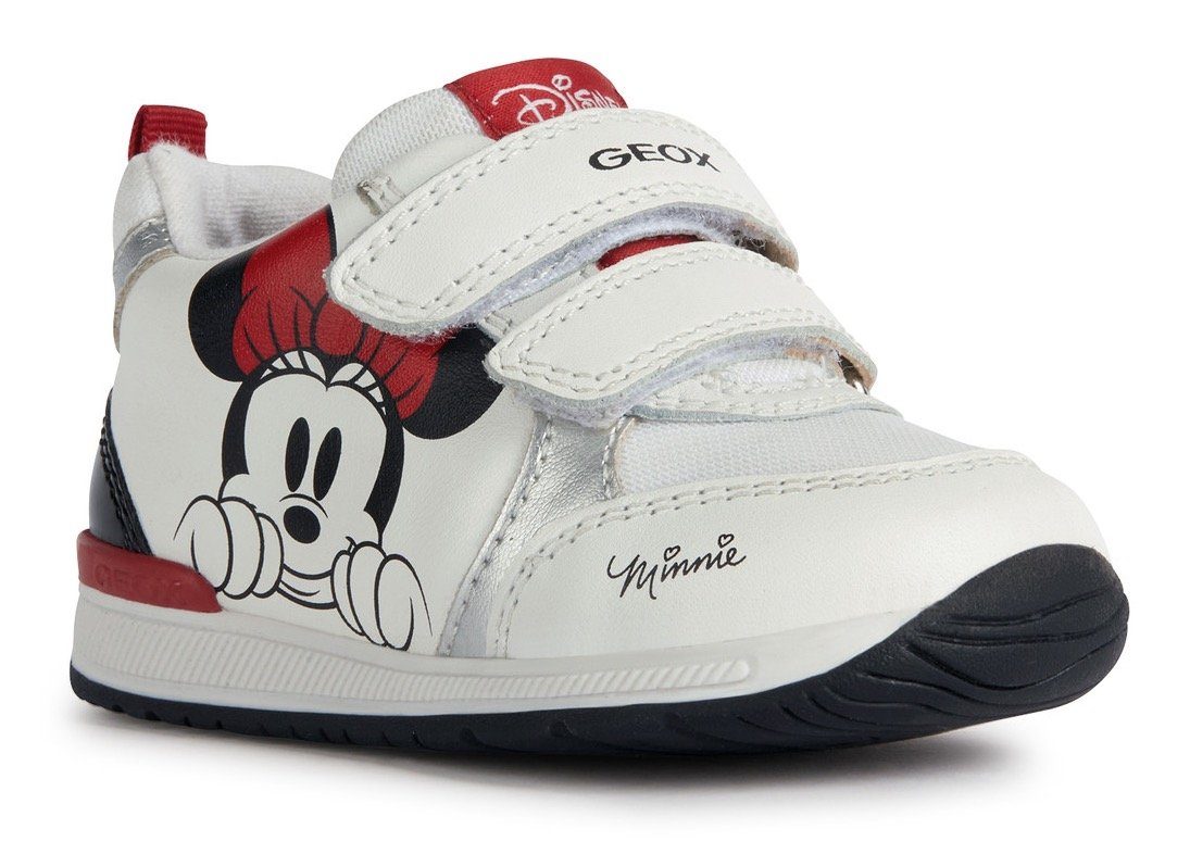 Geox B RISHON GIRL Sneaker mit Disney Minnie Mouse Print, Freizeitschuh, Halbschuh, Schnürschuh