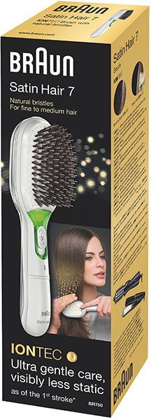 mit Satin Technologie IONTEC Naturborsten Elektrohaarbürste Bürste und Braun Hair 7