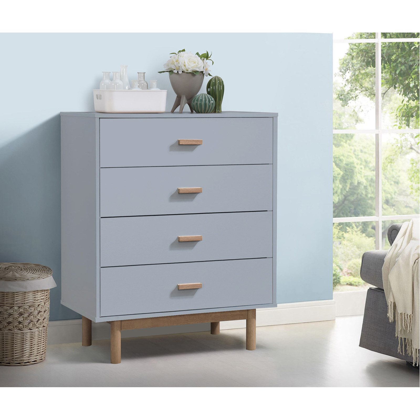loft24 Kommode Mason, Schubladenkommode, 4 Schubladen, MDF, Holzoptik, Breite 80 cm