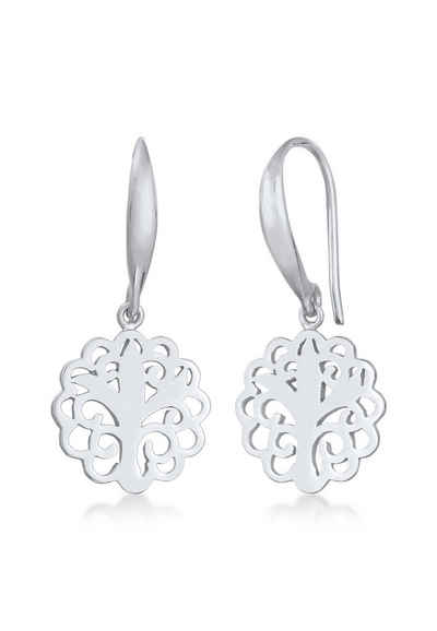 Elli Paar Ohrhänger Ohrhänger Ornament Floral Symbol 925 Silber, Ornament