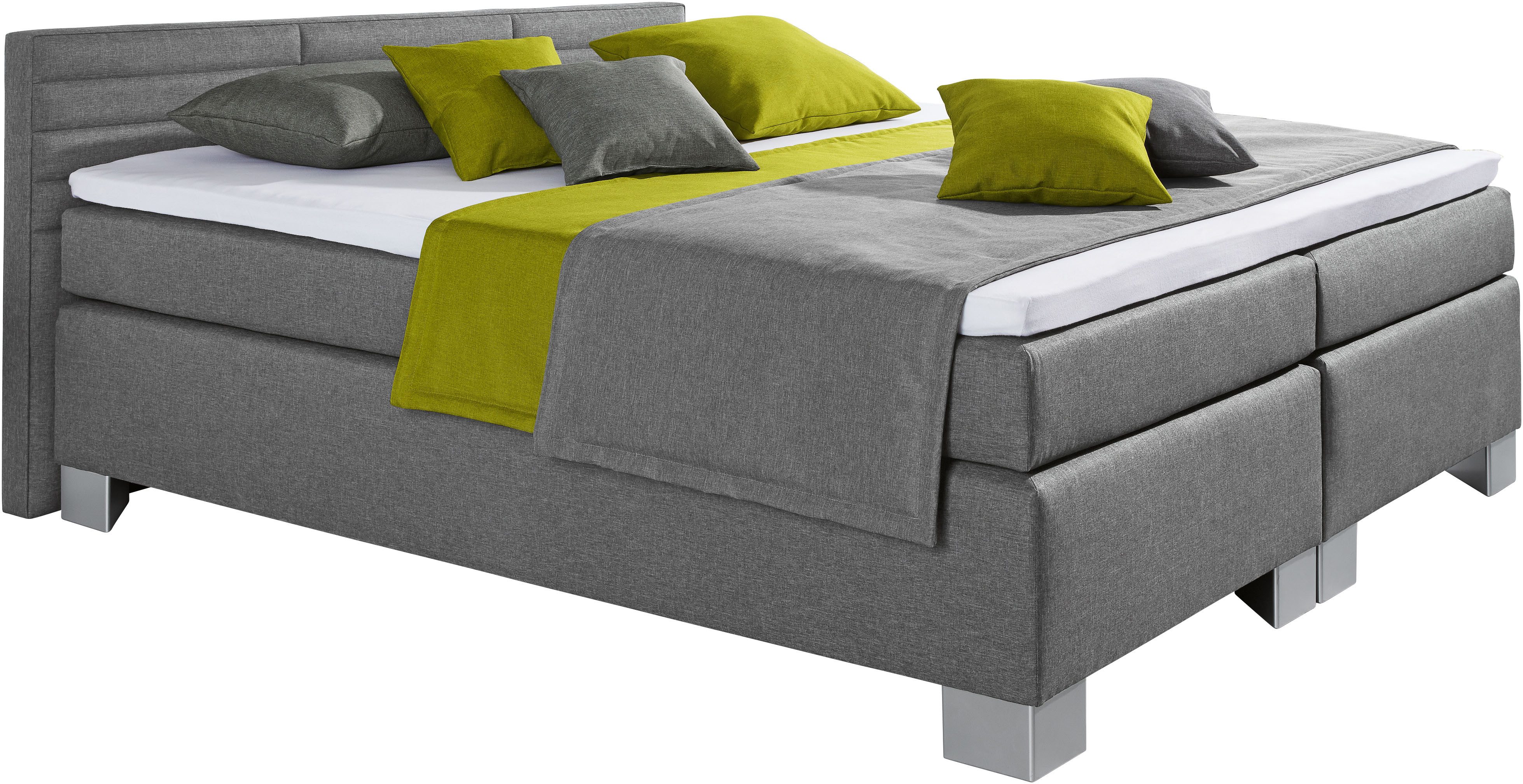 hapo Boxspringbett ATLANTA mit niedrigem Kopfteil (Topper separat erhältlich), erhältlich in verschiedenen Breiten, Farben & Matratzenarten