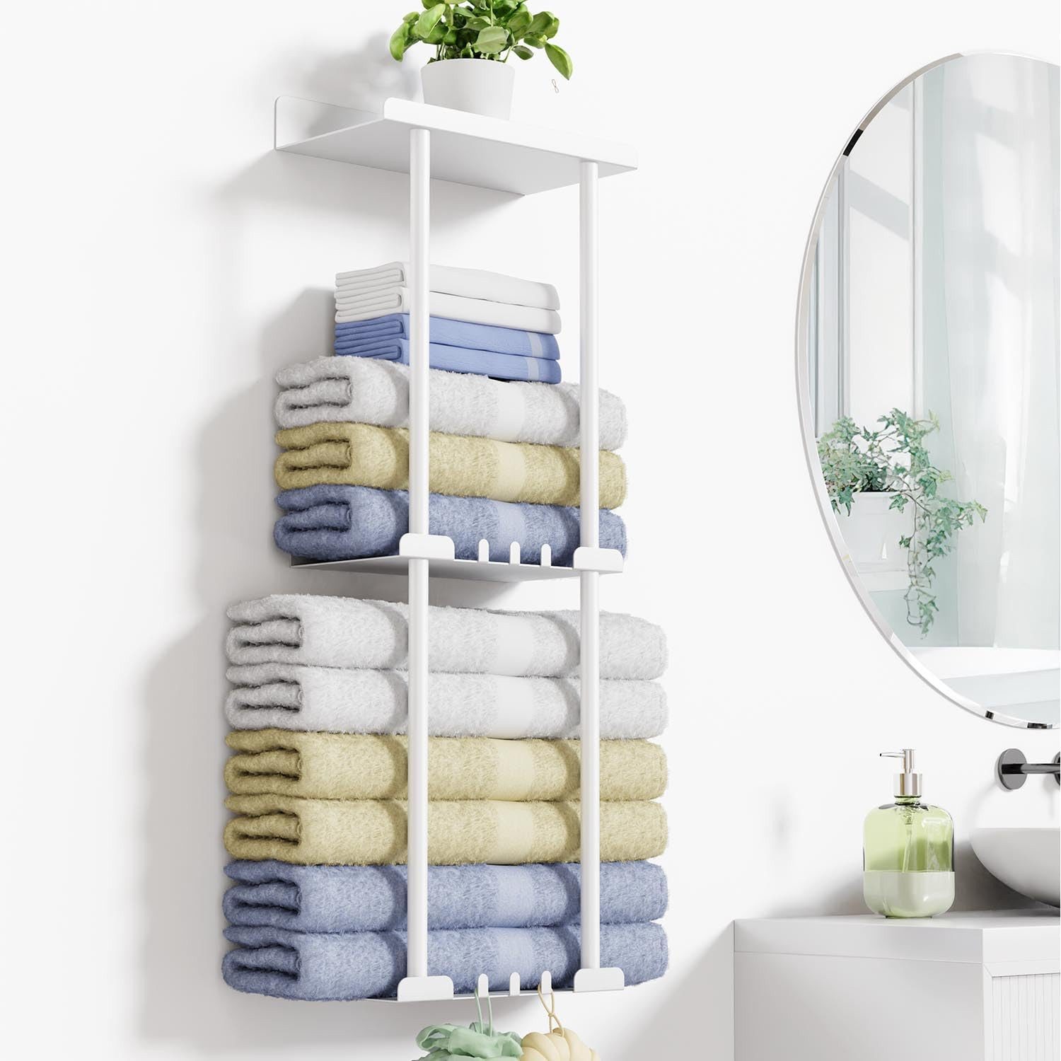 SURFOU Handtuchhalter Badetuchhalter Ohne Bohren Regal Wand Bad badregal mi günstig online kaufen
