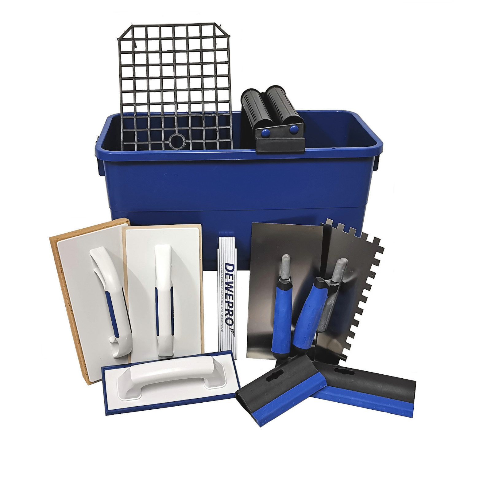 DEWEPRO Fliesenrollenwasch-Set DEWEPRO Profi Fliesenleger Waschset 12-teilig 22l Box Werkzeug Zubehö, (12-tlg., DEWEPRO Profi Fliesenleger Waschset 12-teilig 22l Box Werkzeug Zubehör)