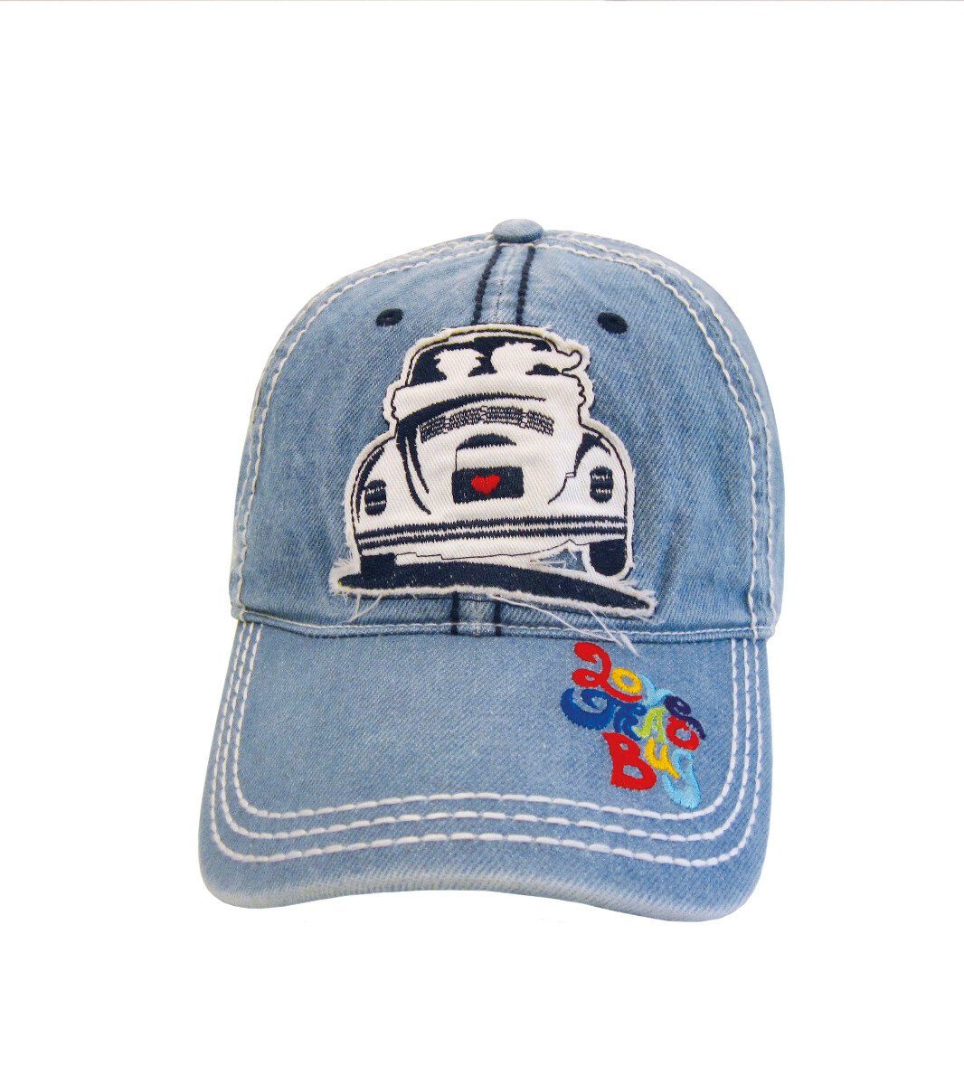 VW Collection by BRISA Baseball Cap Volkswagen Kappe "Love that Bug" blaue Kopfbedeckung mit Käfer Motiv Jeans