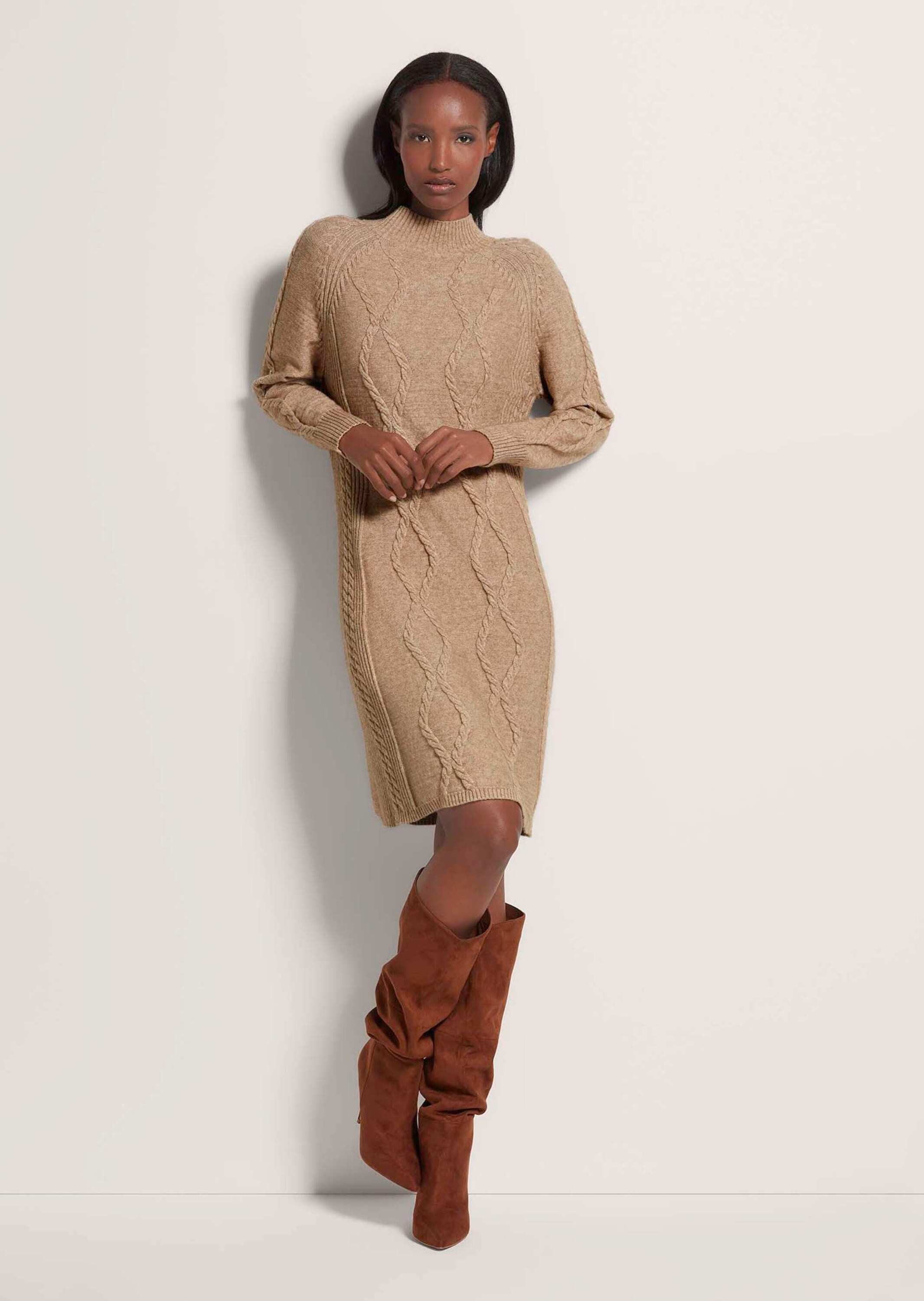 MADELEINE Strickkleid Strickkleid mit Zopfmuster günstig online kaufen