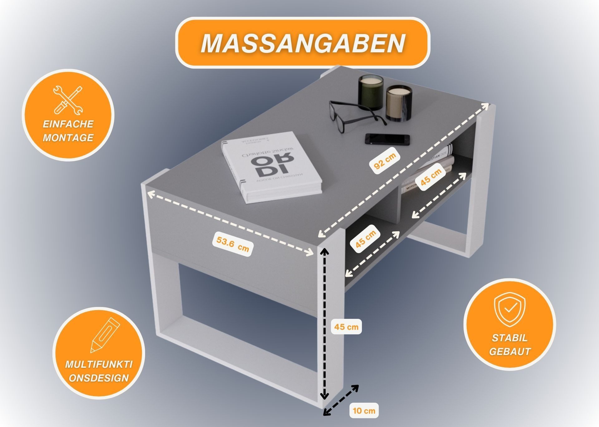 CraftPAK Couchtisch Wohnzimmer Tisch für Couch günstig online kaufen