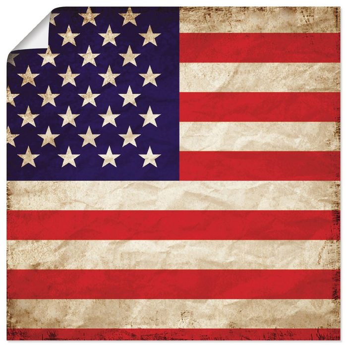 Artland Wandbild USA Amerikanische Flagge Zeichen (1 St) als Alubild Leinwandbild Wandaufkleber oder Poster in versch. Größen
