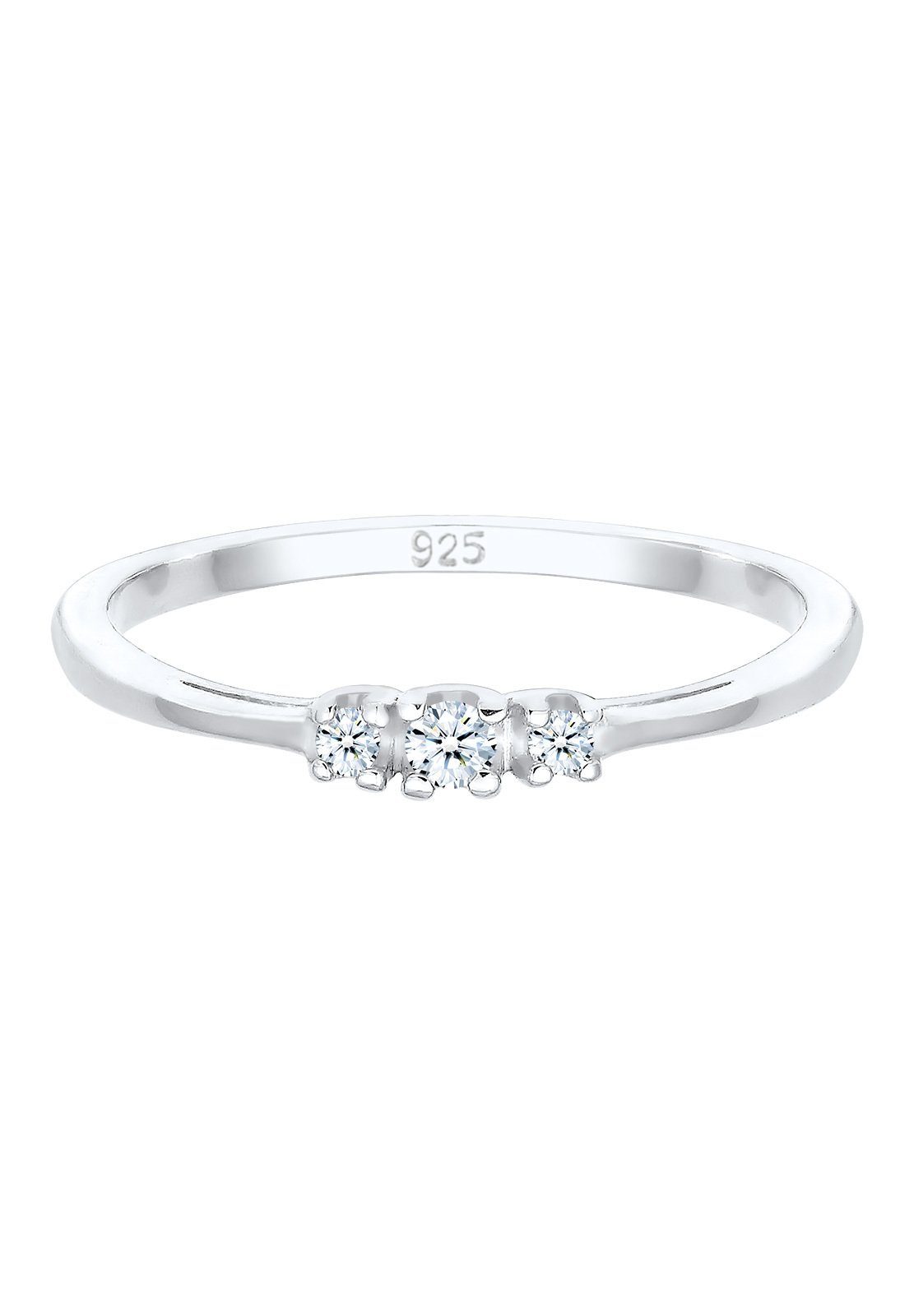Verlobungsring DIAMONDS Elli 925 Silber ct) Zart (0.06 Diamant Verlobungsring
