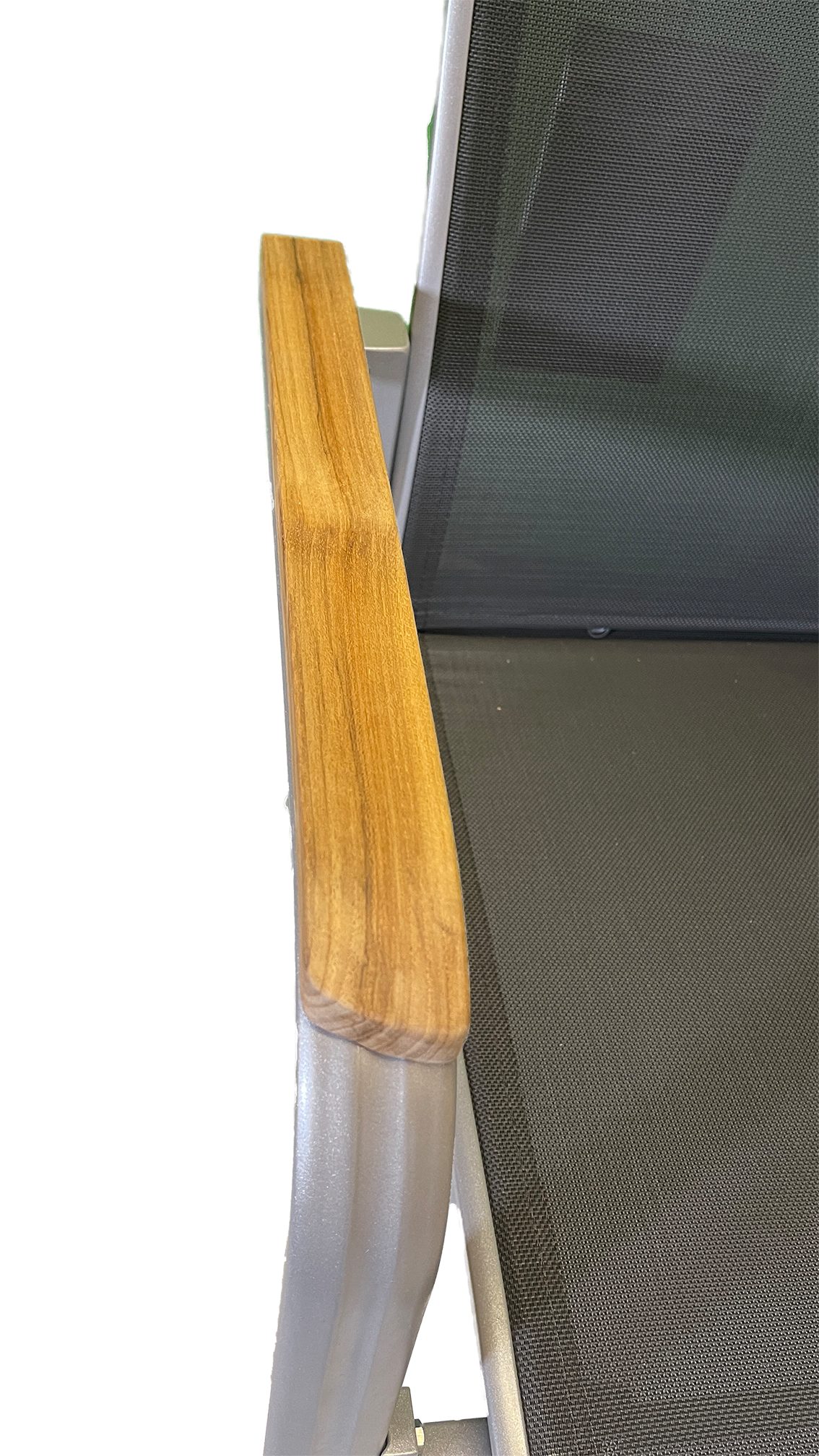 KETTLER Stapelstuhl GRANADA Stapelsessel, silber / anthrazit, Alu / Textilene / Teak