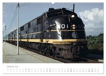 CALVENDO Wandkalender US Diesellokomotiven (Premium, hochwertiger DIN A2 Wandkalender 2023, Kunstdruck in Hochglanz)