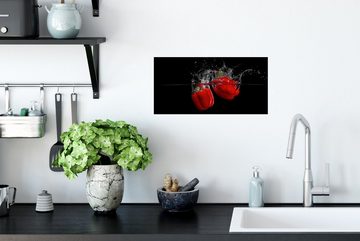 MuchoWow Wandsticker Paprika - Gemüse - Stilleben - Wasser - Rot (1 St), Wandaufkleber, Repositionierbar, Wandtattoo, Selbstklebend, Sticker